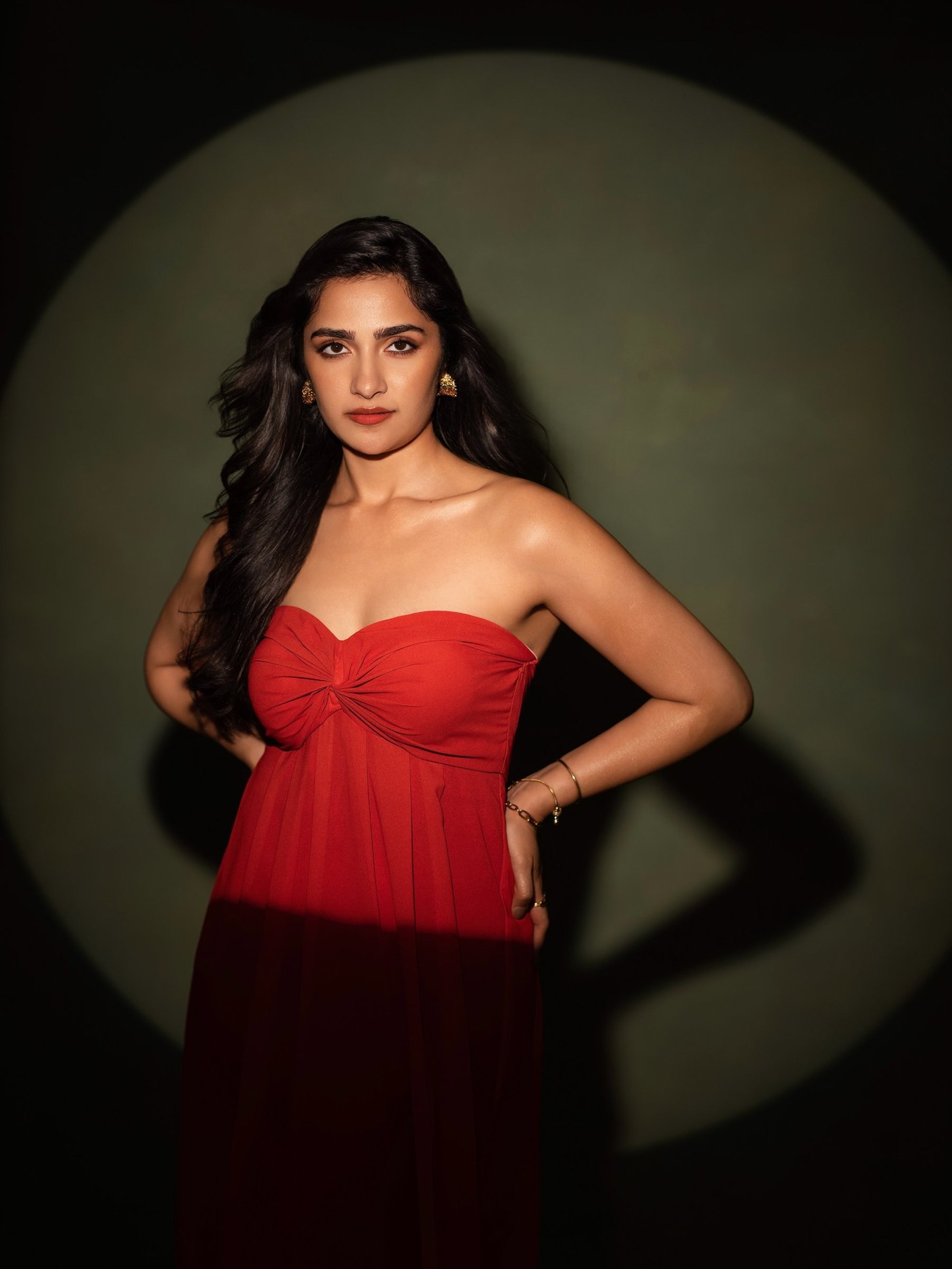 Rukmini Vasanth Owns the Red Carpet in a Statement Red Gown