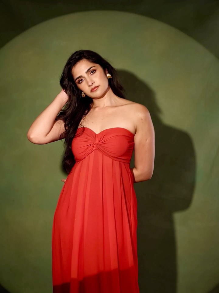 Rukmini Vasanth Owns the Red Carpet in a Statement Red Gown