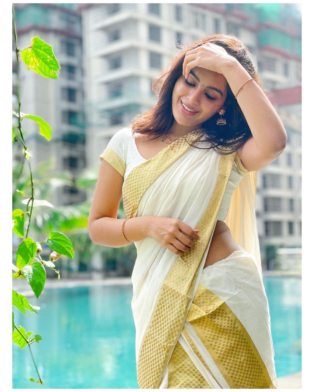 Samyuktha Menon's Golden Radiance: Outdoor Elegance