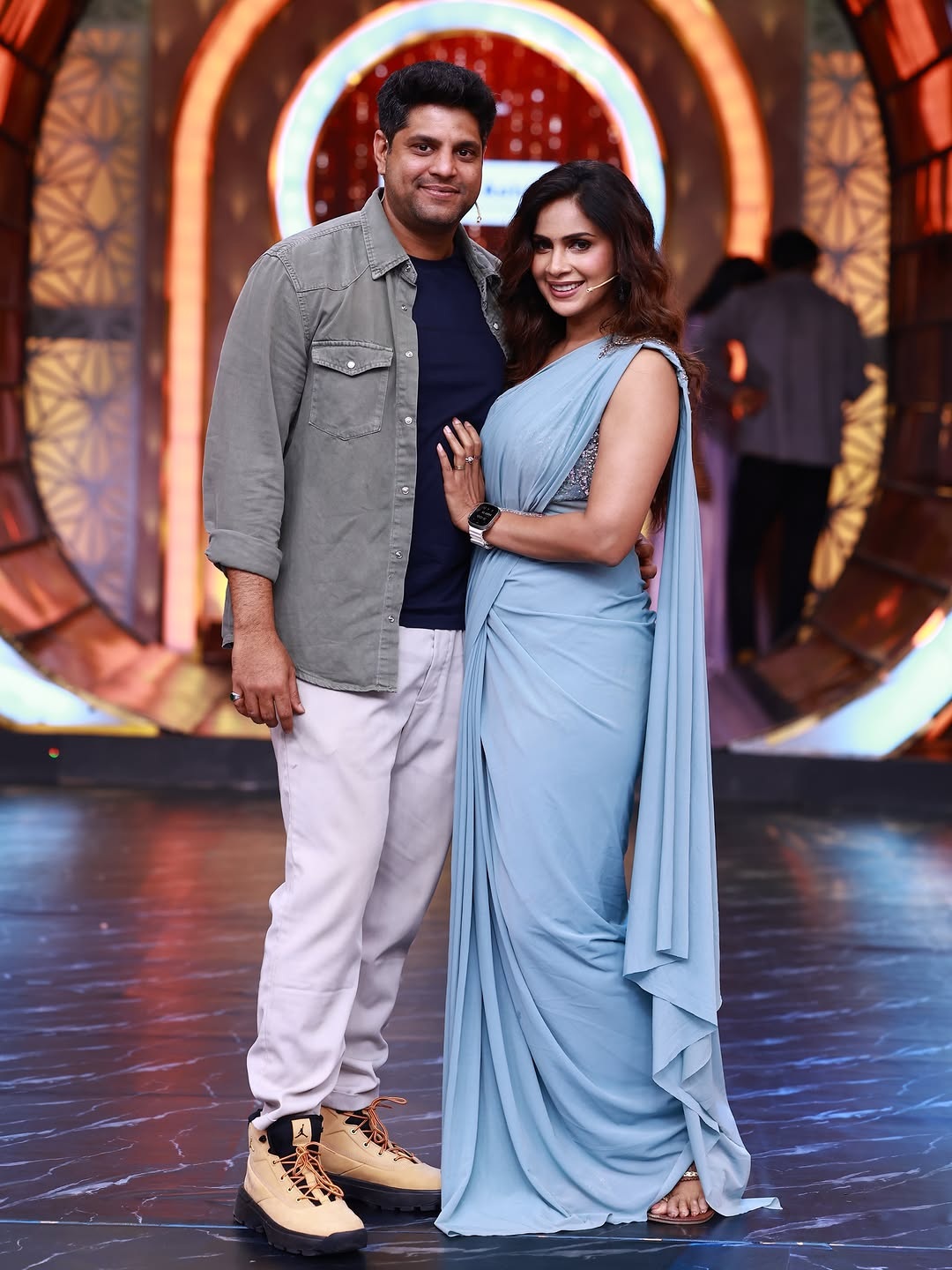 Samyuktha Shanmuganathan in Stunning Blue Drapes