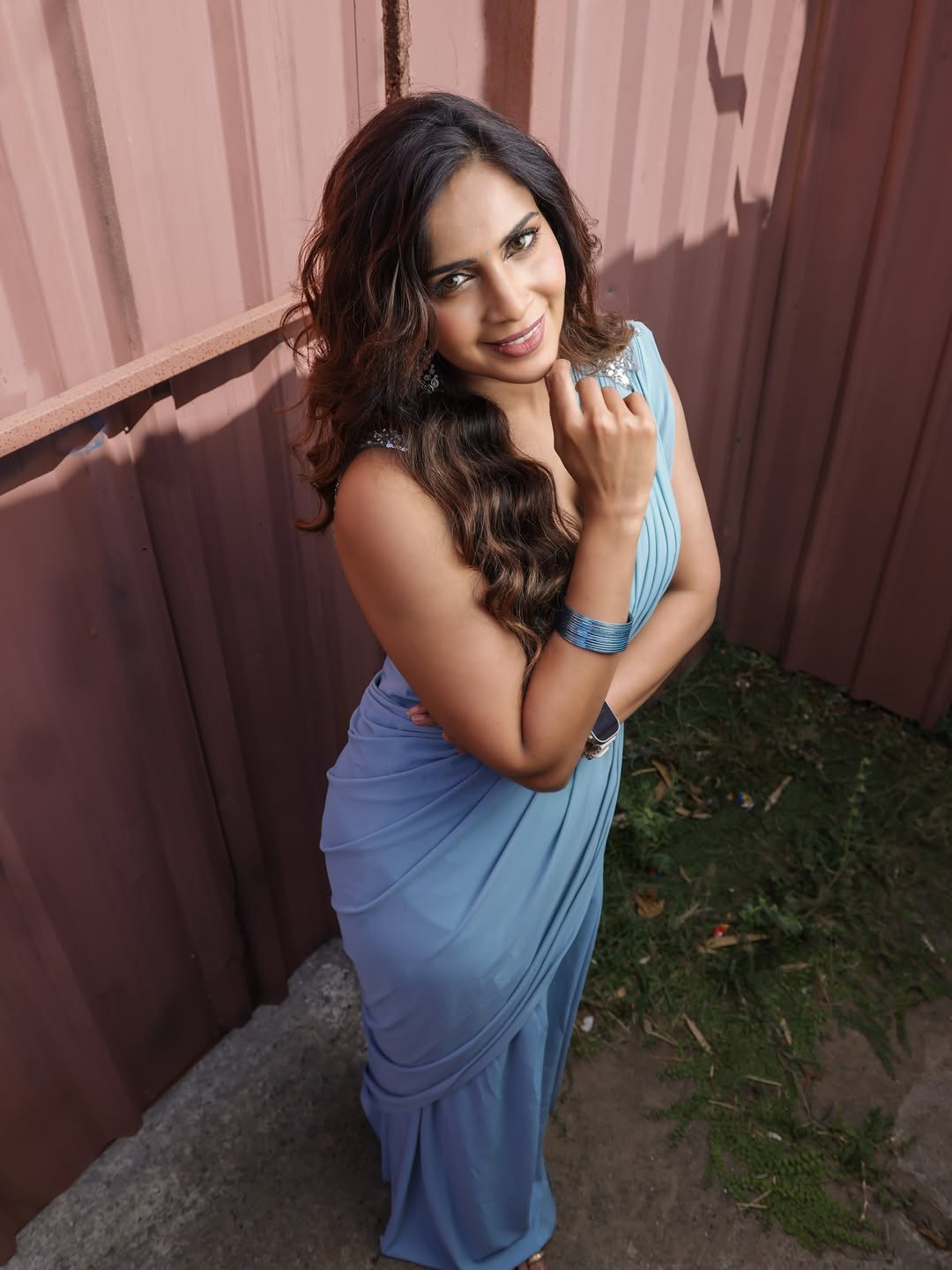 Samyuktha Shanmuganathan in Stunning Blue Drapes