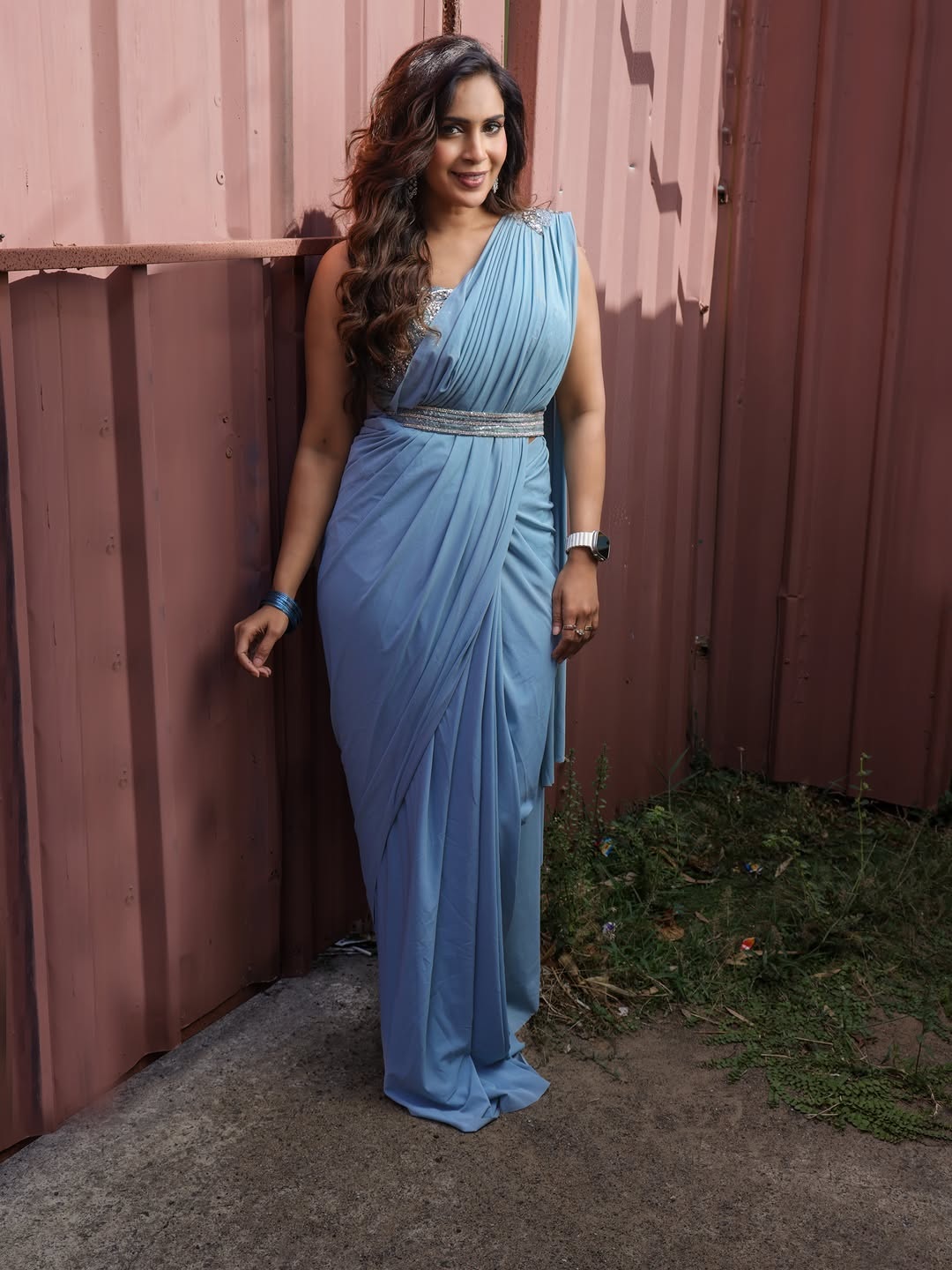Samyuktha Shanmuganathan in Stunning Blue Drapes