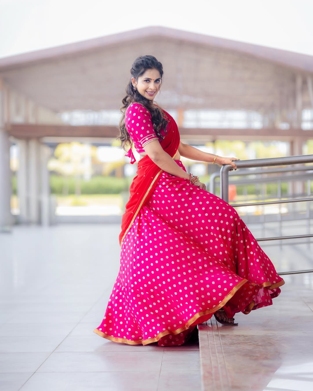 Samyuktha Shanmughanathan Stunning in Red Dhvani Photos