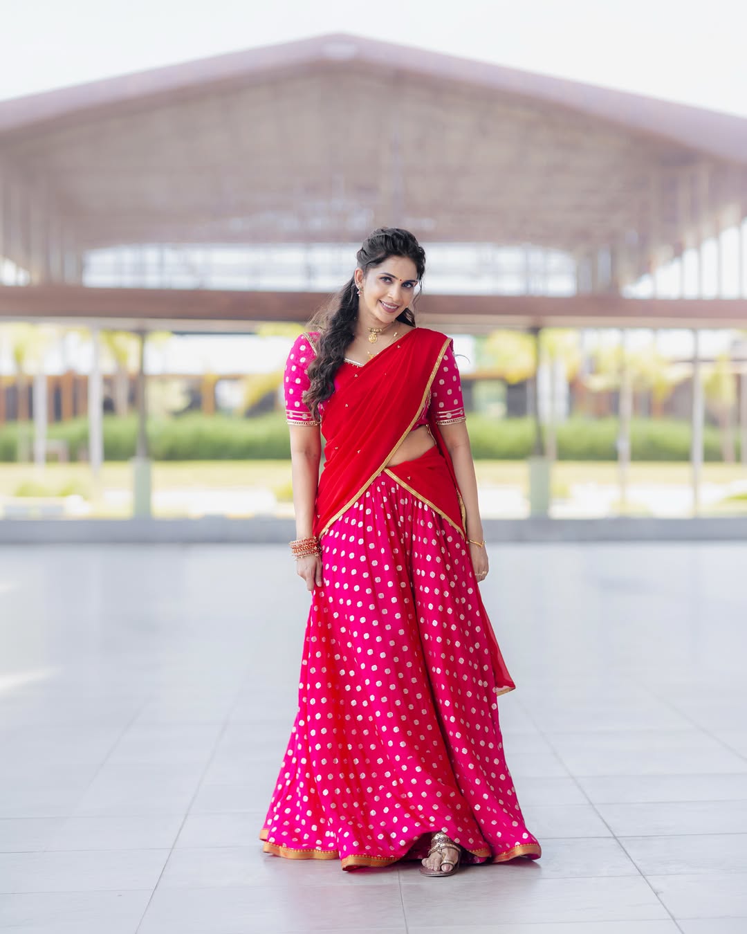 Samyuktha Shanmughanathan Stunning in Red Dhvani Photos