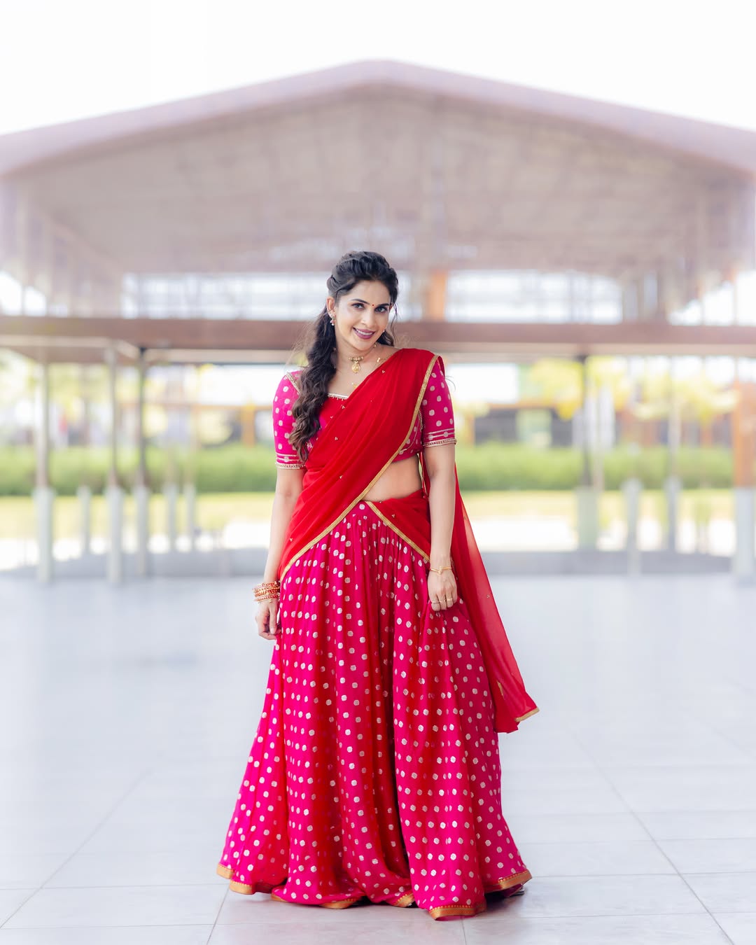 Samyuktha Shanmughanathan Stunning in Red Dhvani Photos
