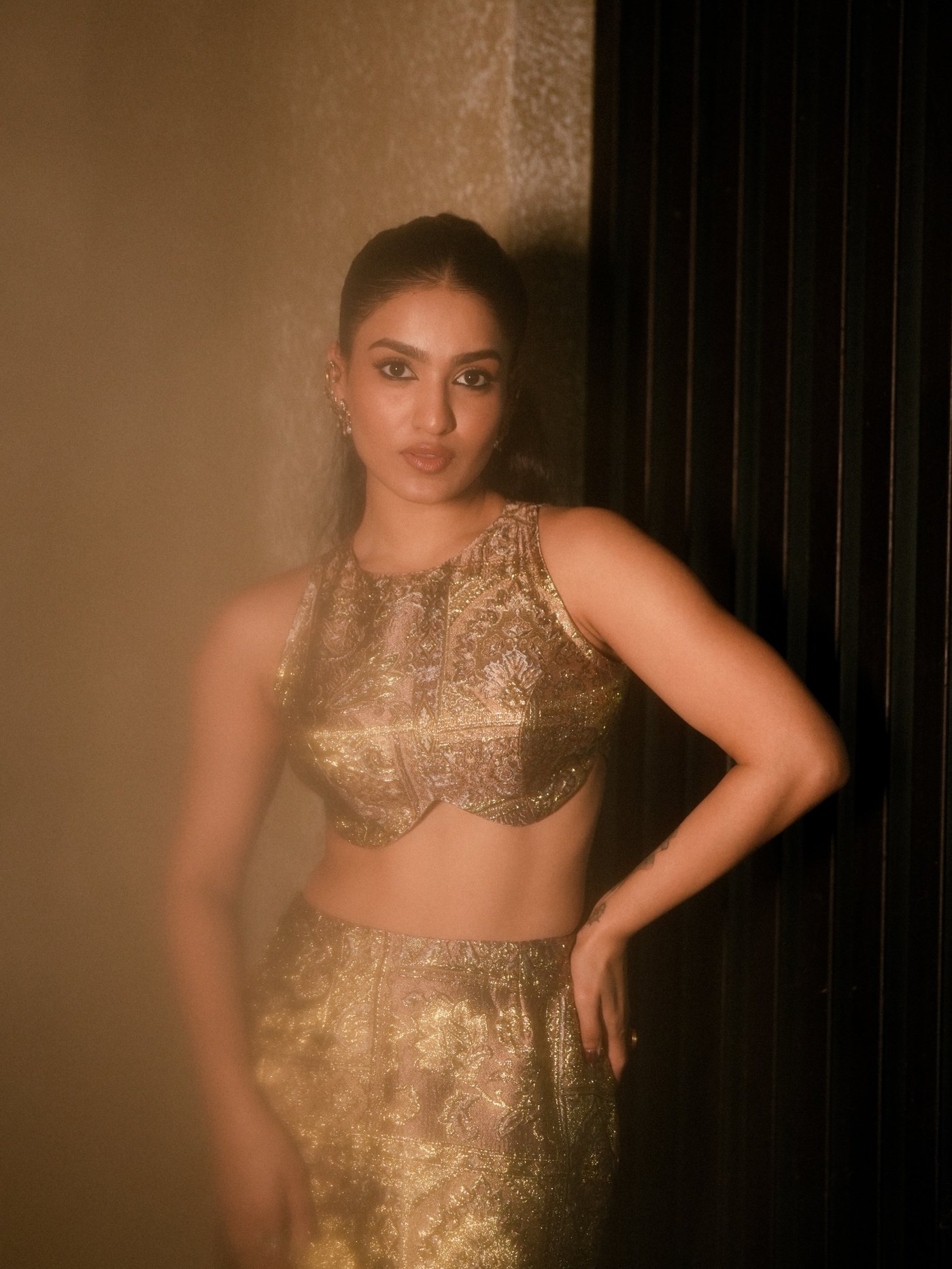 Saniya Iyappan Redefines Tradition: Golden Brocade Glamour Hits Modern Runway