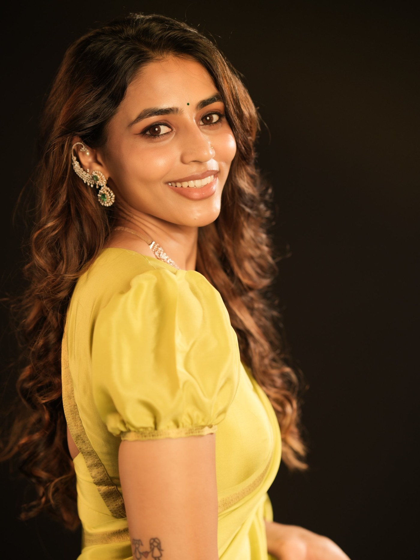 Yellow Dreams and Ethnic Chic: Sapthami Gowda Steals the Spotlight in Vibrant Saree Look