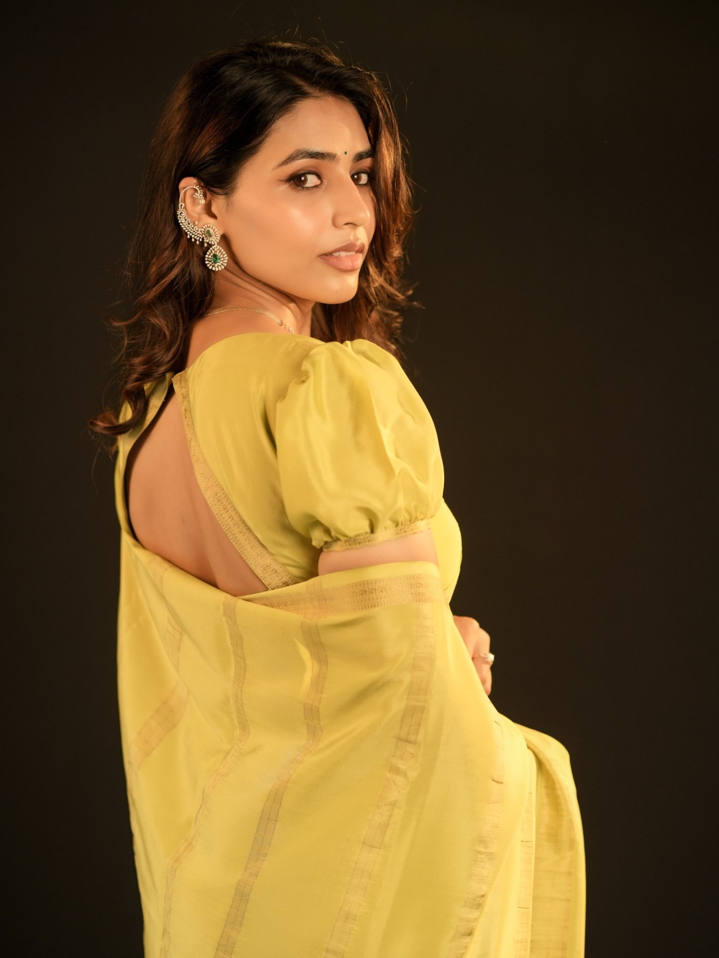 Yellow Dreams and Ethnic Chic: Sapthami Gowda Steals the Spotlight in Vibrant Saree Look