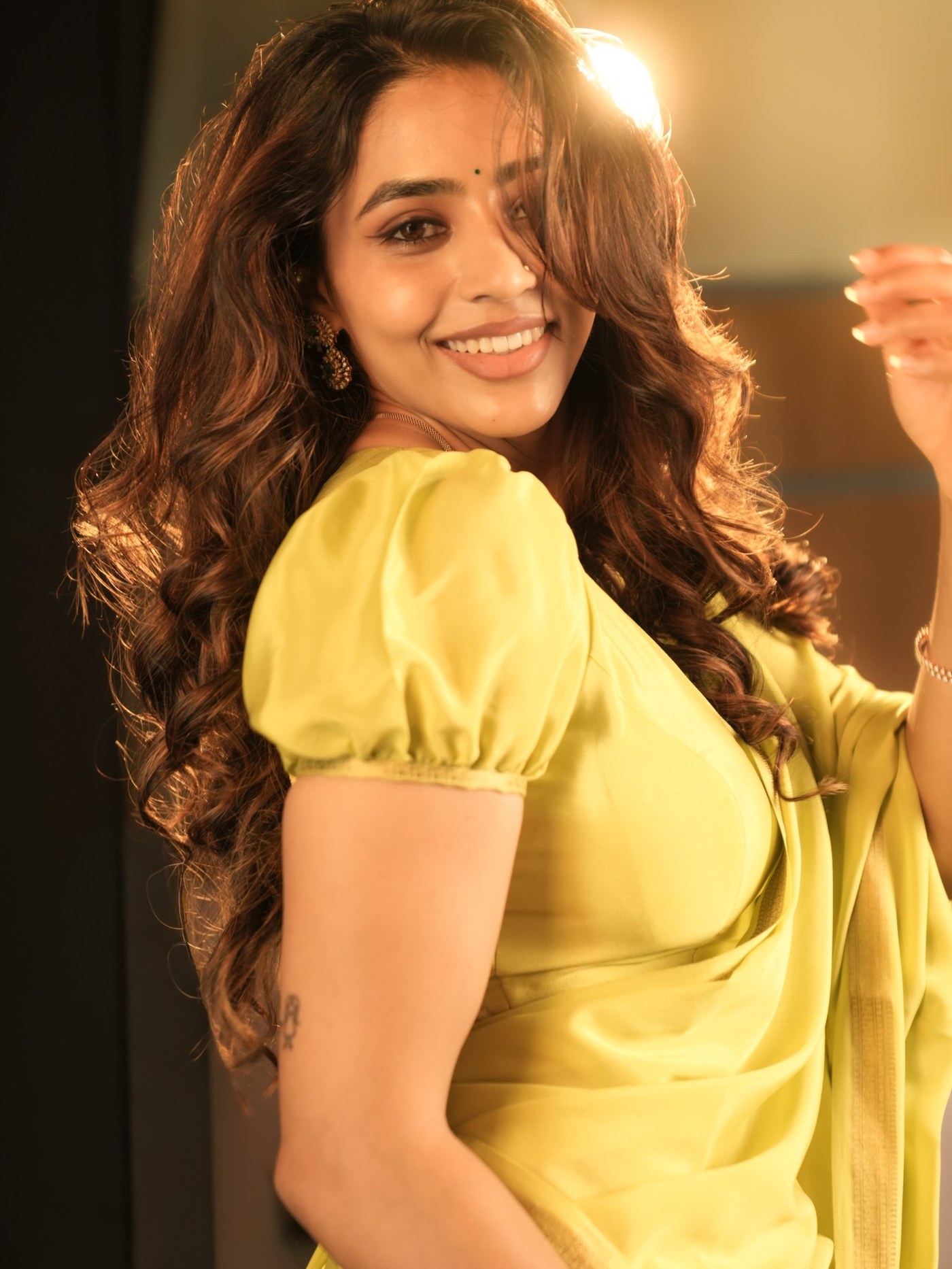 Yellow Dreams and Ethnic Chic: Sapthami Gowda Steals the Spotlight in Vibrant Saree Look
