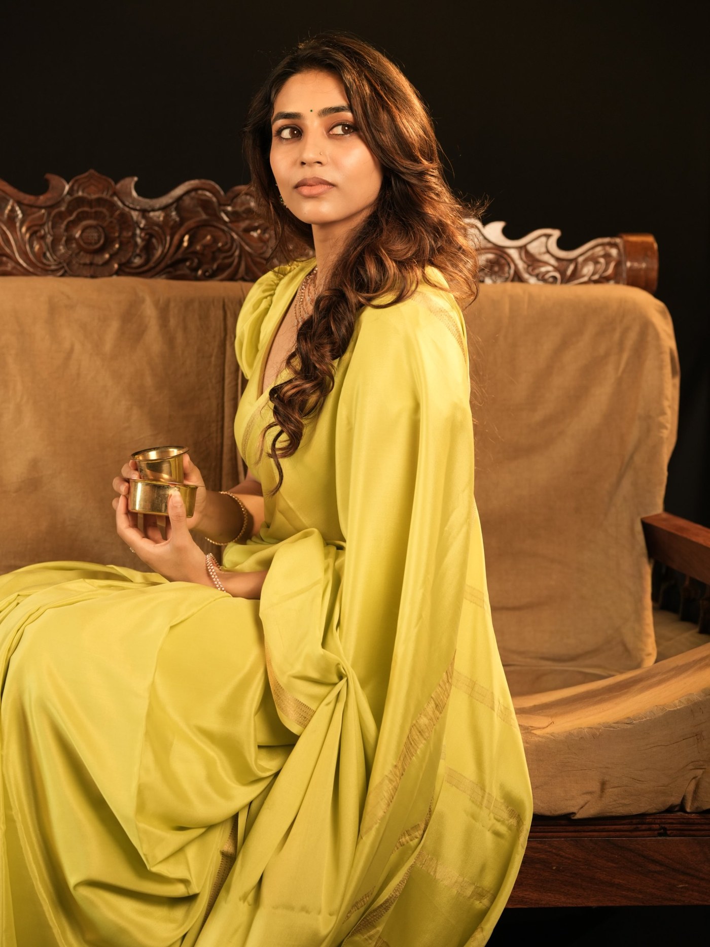 Yellow Dreams and Ethnic Chic: Sapthami Gowda Steals the Spotlight in Vibrant Saree Look
