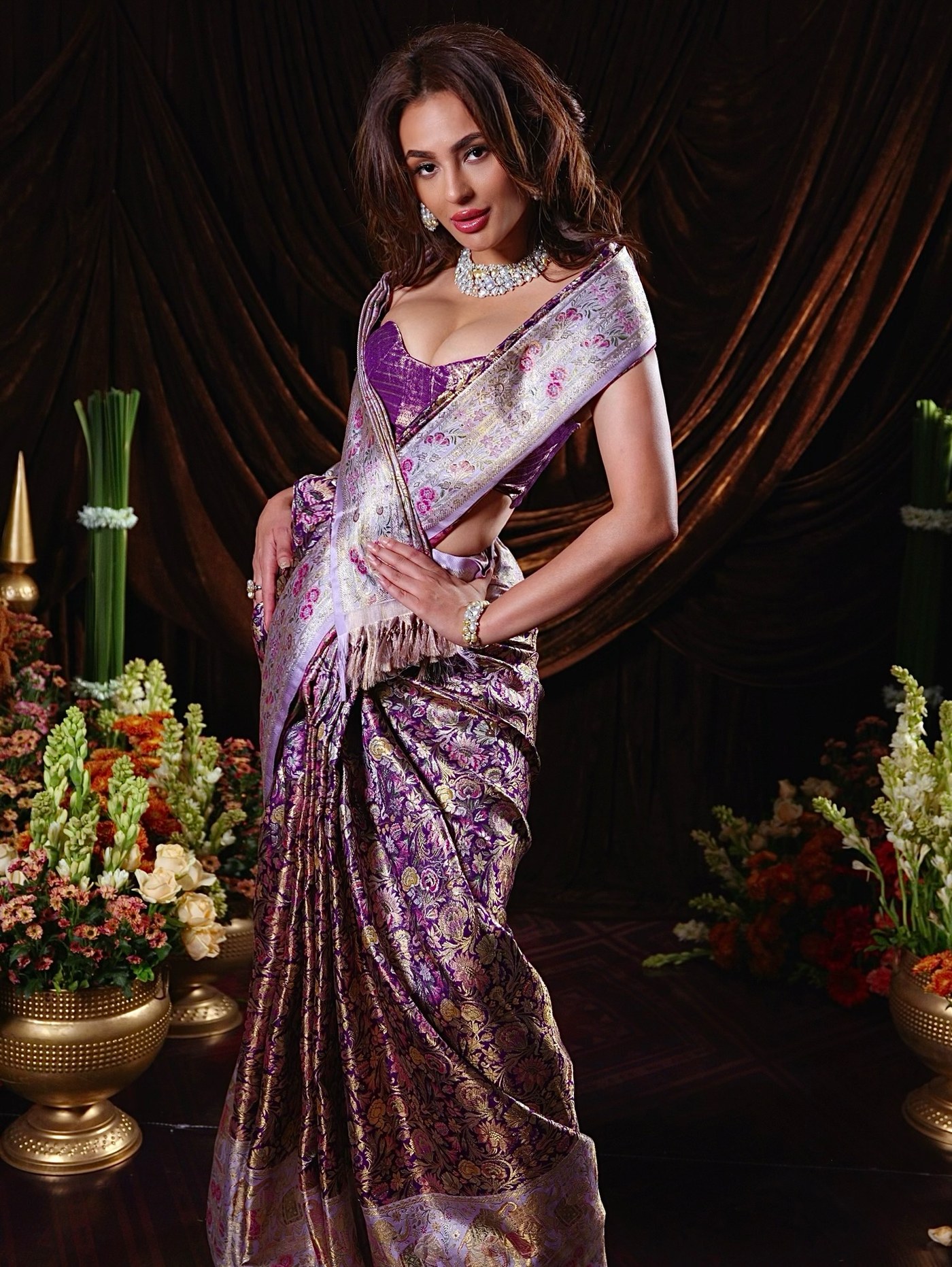 Saree Structure and Sequins Define Seerat Kapoor's Look