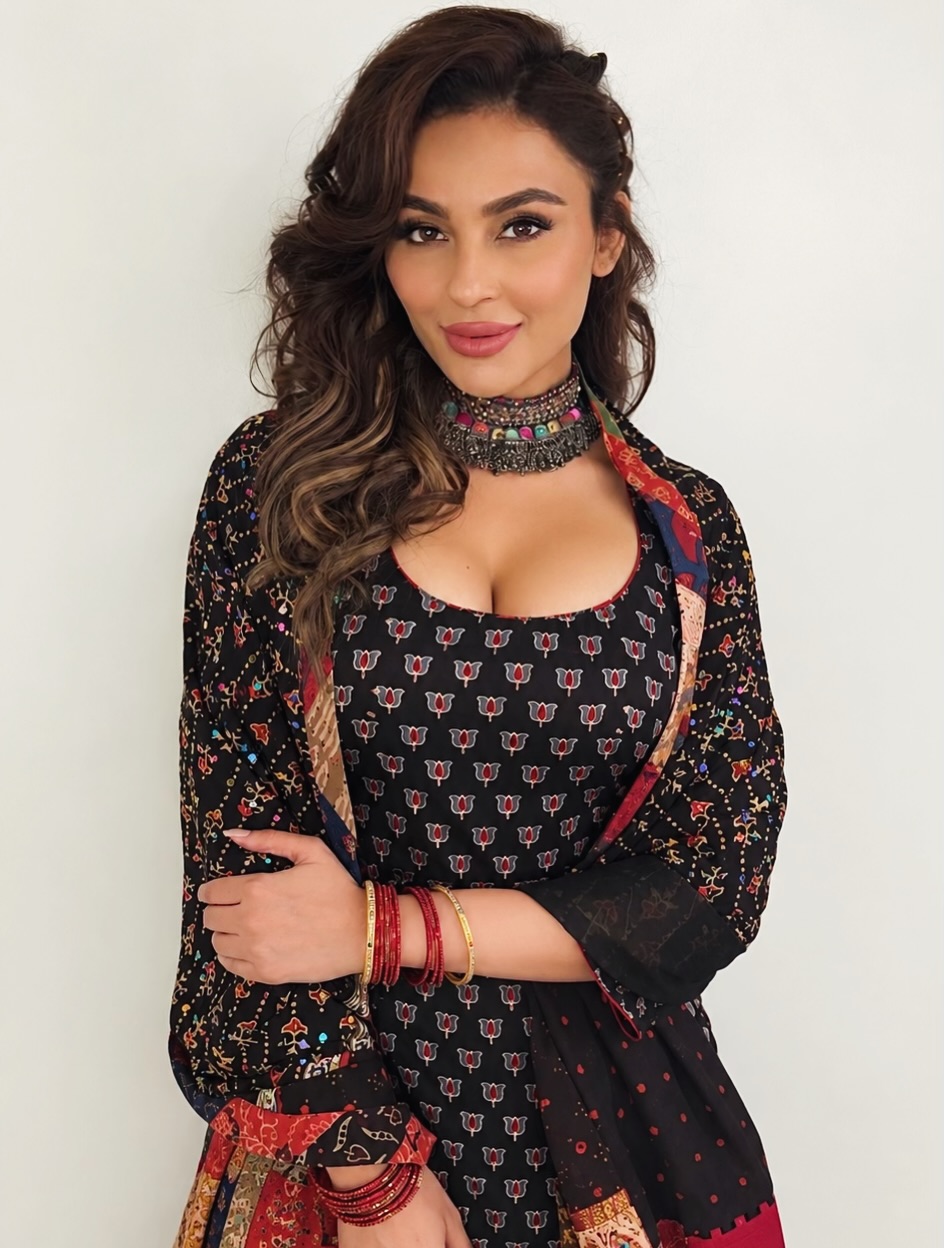 Saree Structure and Sequins Define Seerat Kapoor's Look