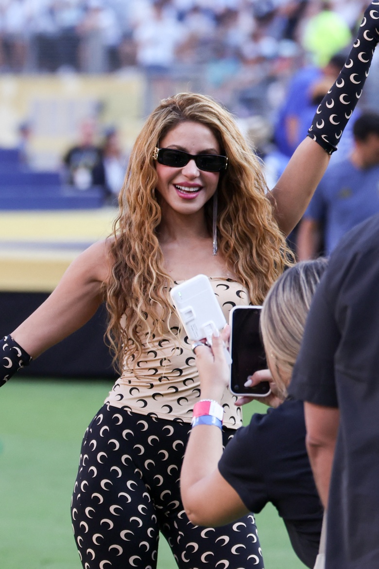 Shakira shines during a halftime show celebrating Spain's FIFA World Cup Final Victory in New Jersey.