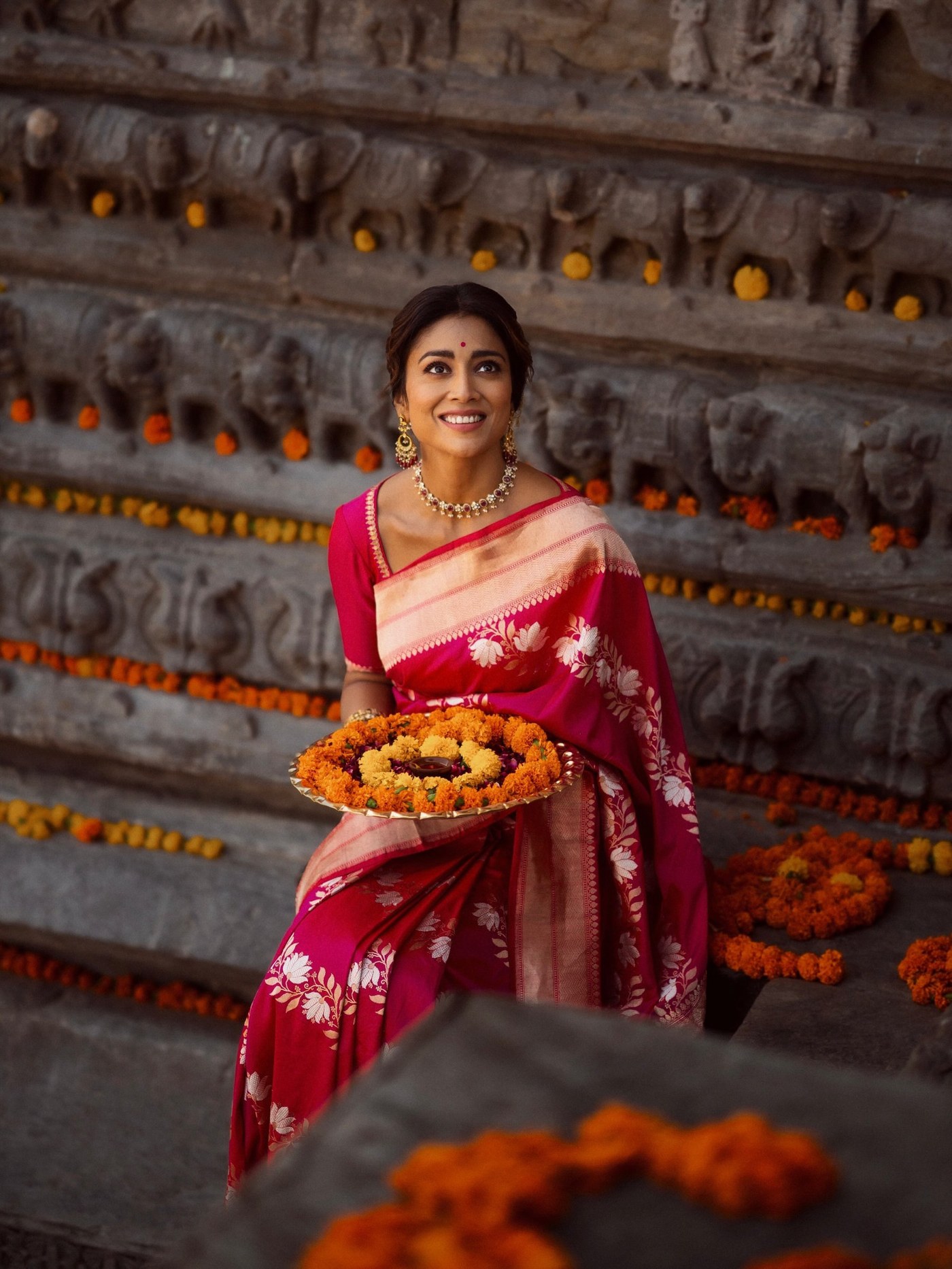Shriya Saran Honors India's Weaving Legacy in Stunning Handloom Saree