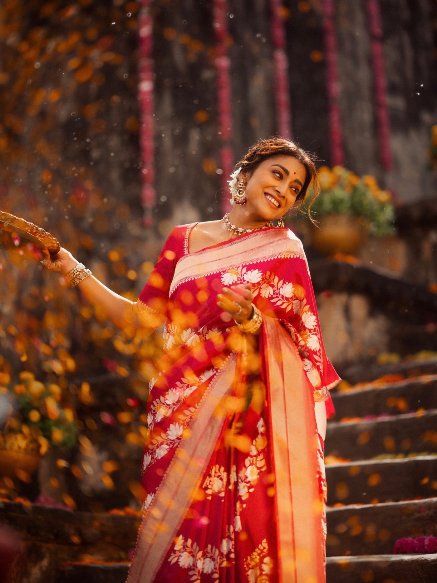 Shriya Saran Honors India's Weaving Legacy in Stunning Handloom Saree