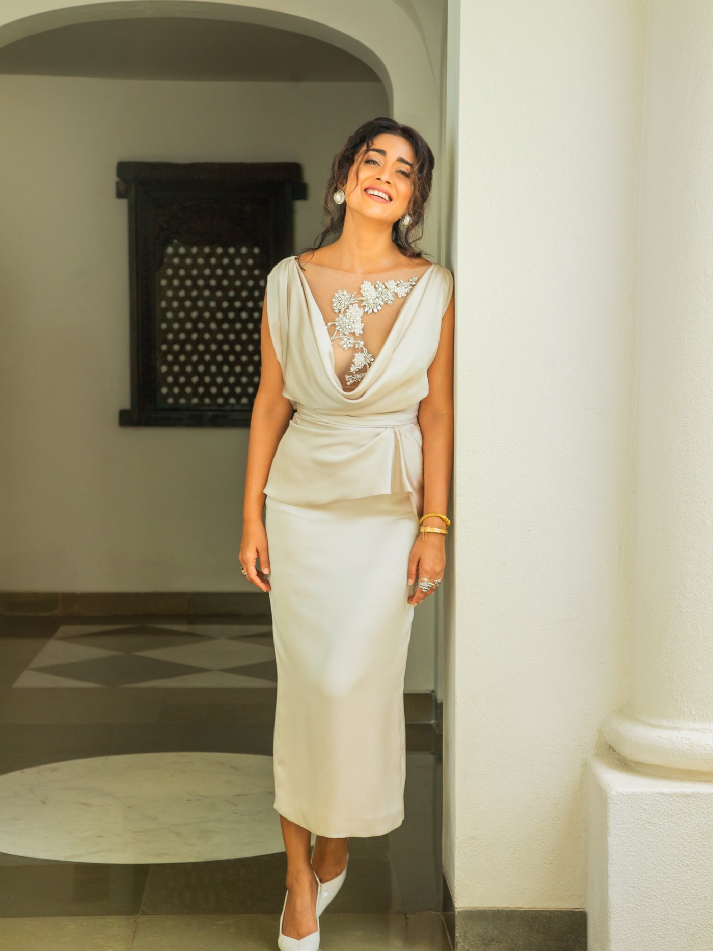 Shriya Saran Owns the Frame in Red-Carpet Luxe