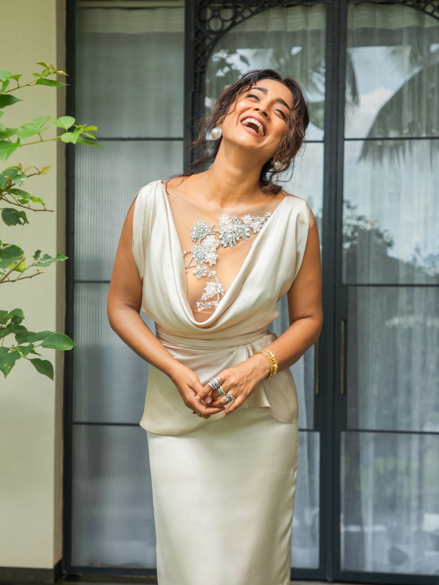 Shriya Saran Owns the Frame in Red-Carpet Luxe