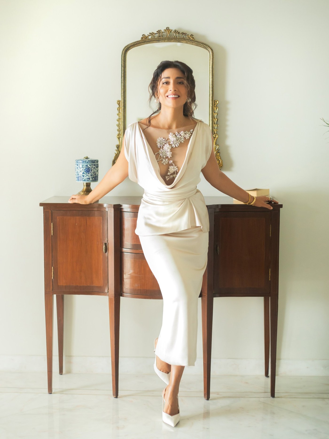 Shriya Saran Owns the Frame in Red-Carpet Luxe