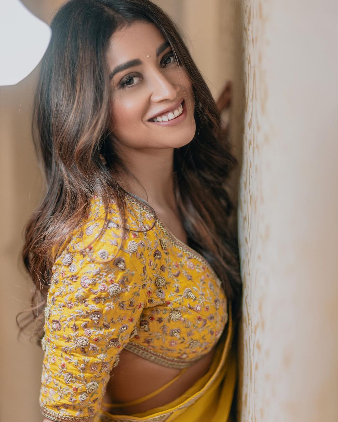 Shriya Saran Stunning Yellow Saree Photos Fashion