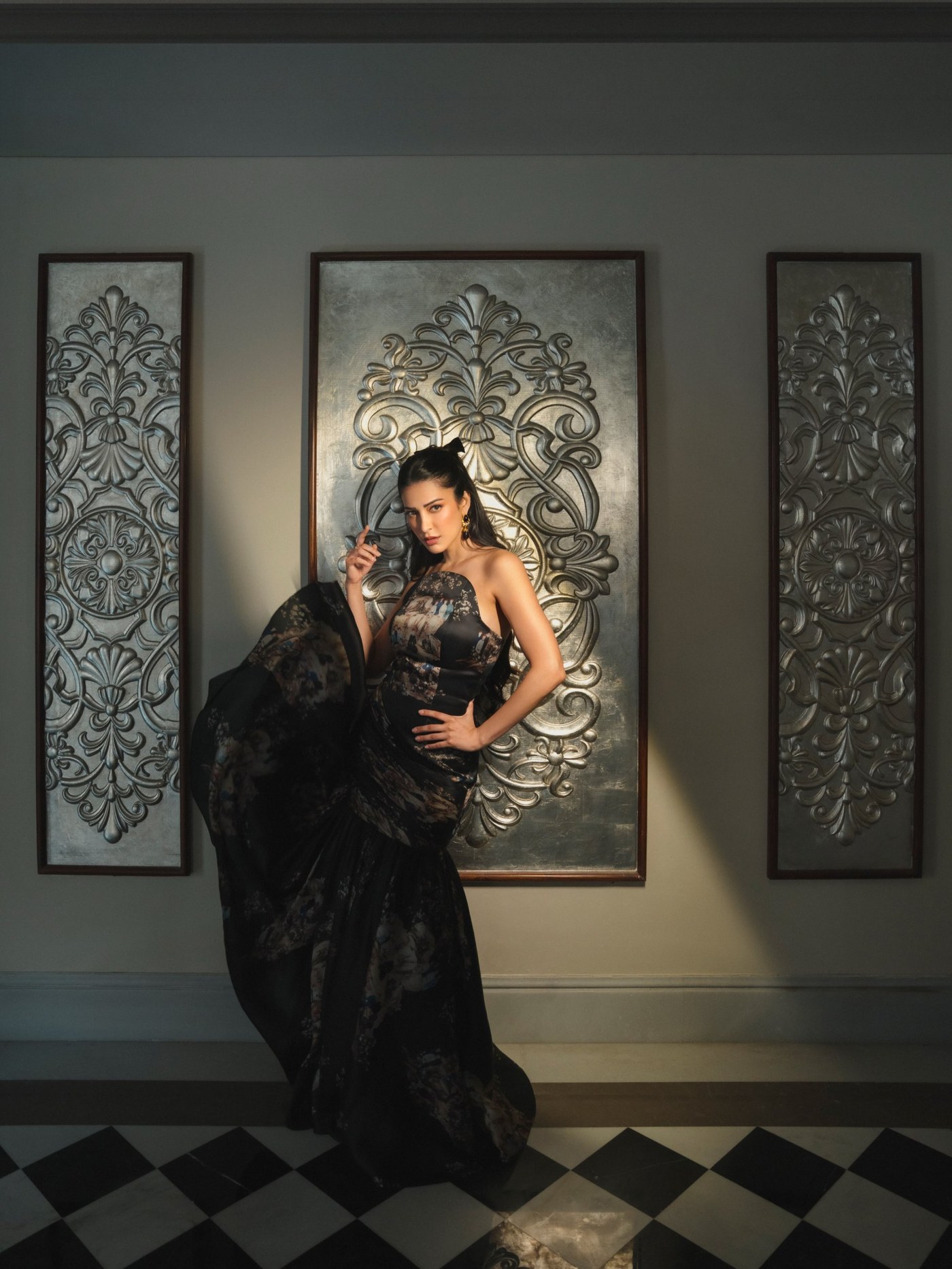Shruti Haasan’s Dark Satin Glamour: A Masterclass in Cinematic Style