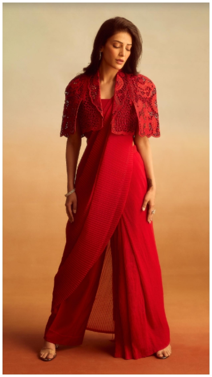 Shruti Haasan's Stunning Red Ensemble Gallery