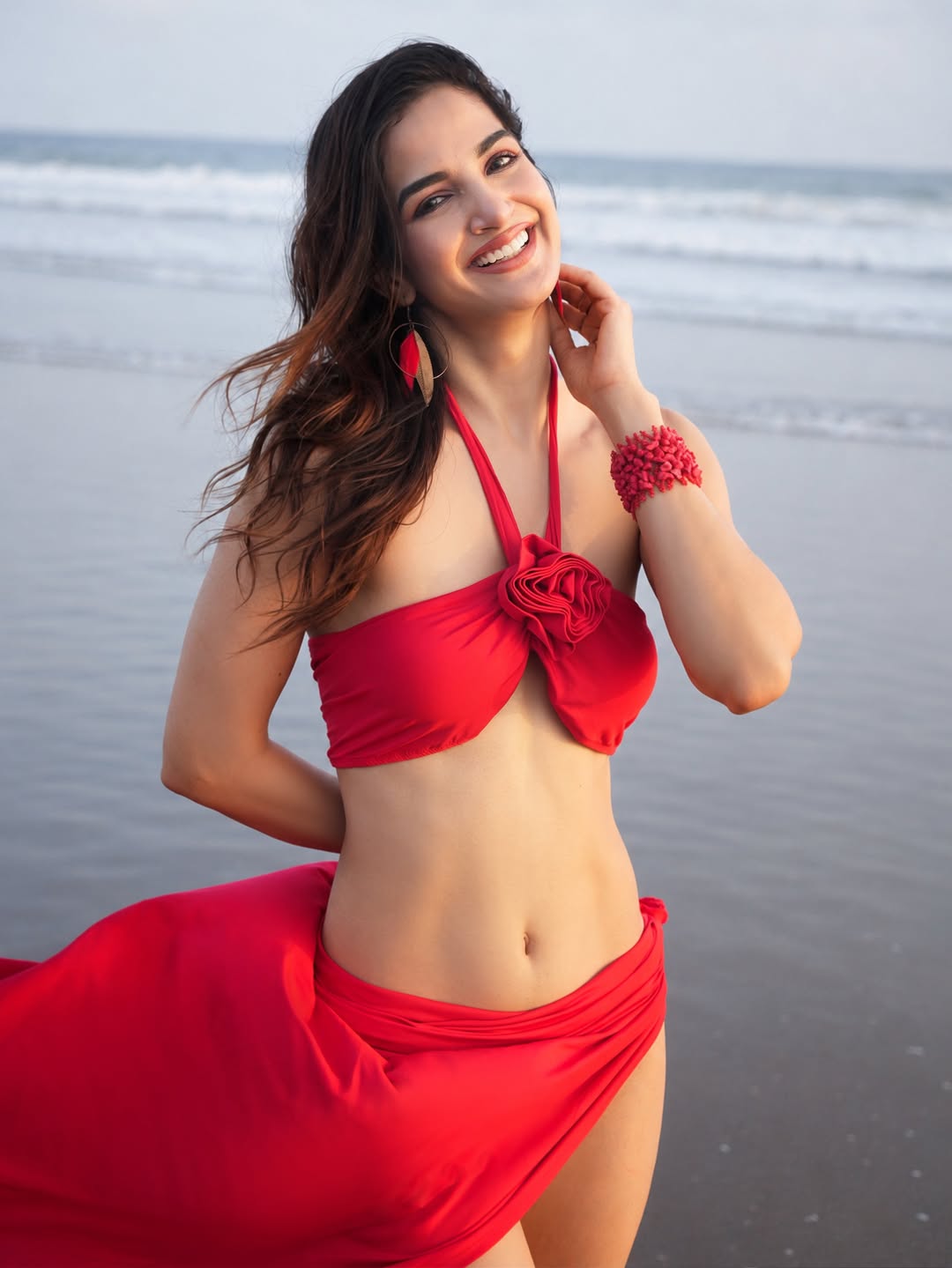 Shubhi Joshi's Red Beach Glam: A Masterclass in Confidence and Style