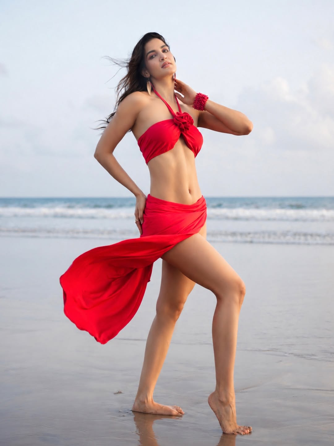 Shubhi Joshi's Red Beach Glam: A Masterclass in Confidence and Style