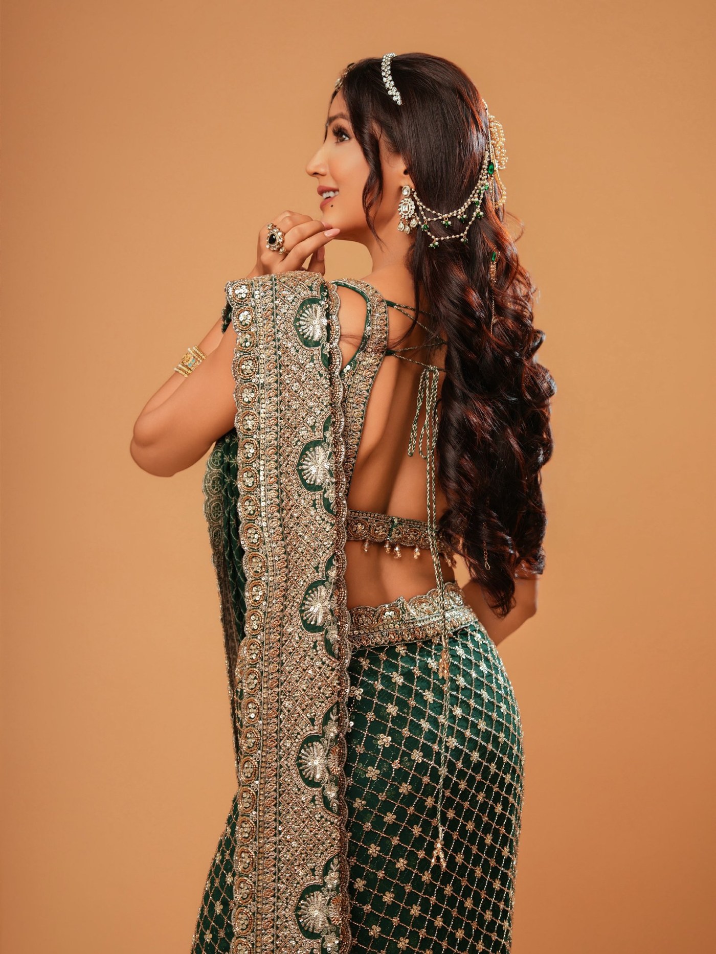 Soniya Bansal Owns the Spotlight in Emerald Green Indian Couture
