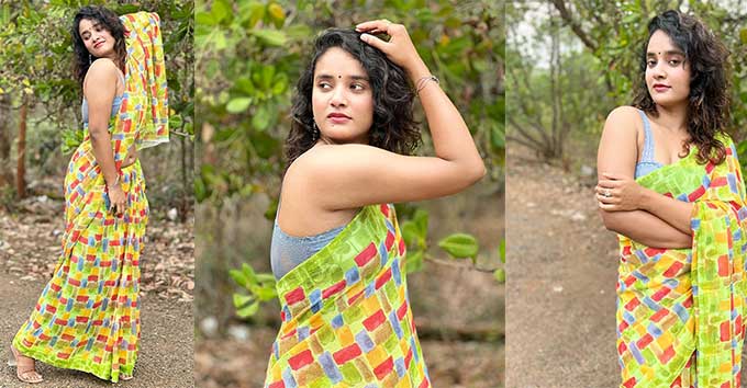 Soumya Shetty Saree Glamour Pictures Traditional Elegance
