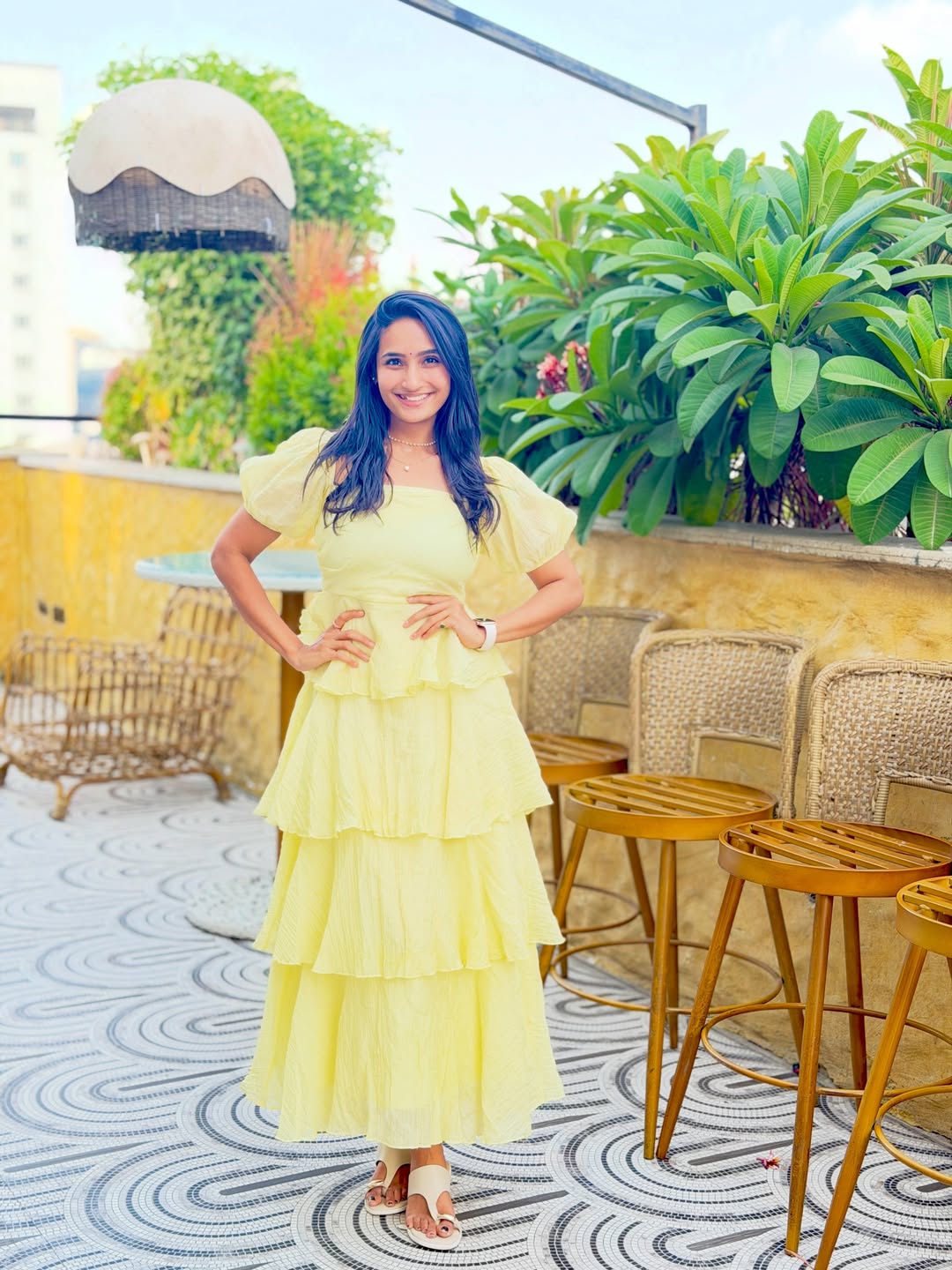Pastel Power: Sravya Chowdary in Ruffled Lemon Yellow