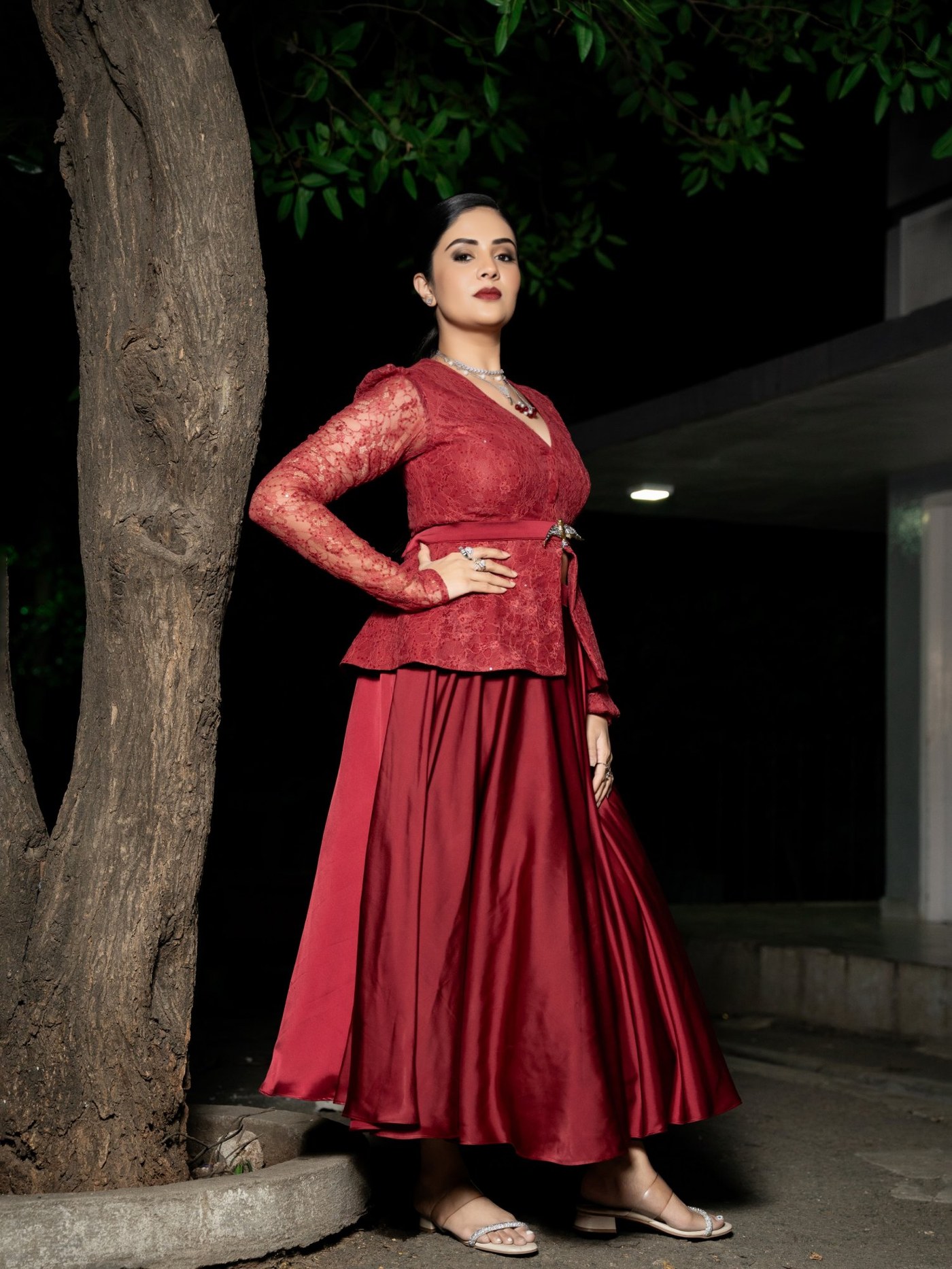 Sreemukhi Rules in Red: Mastering Sophistication and Modern Glamour