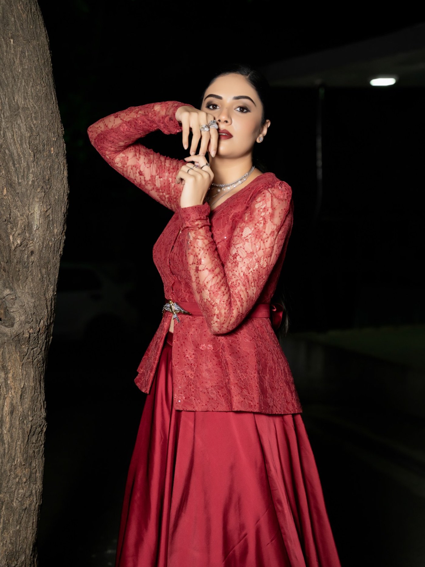 Sreemukhi Rules in Red: Mastering Sophistication and Modern Glamour