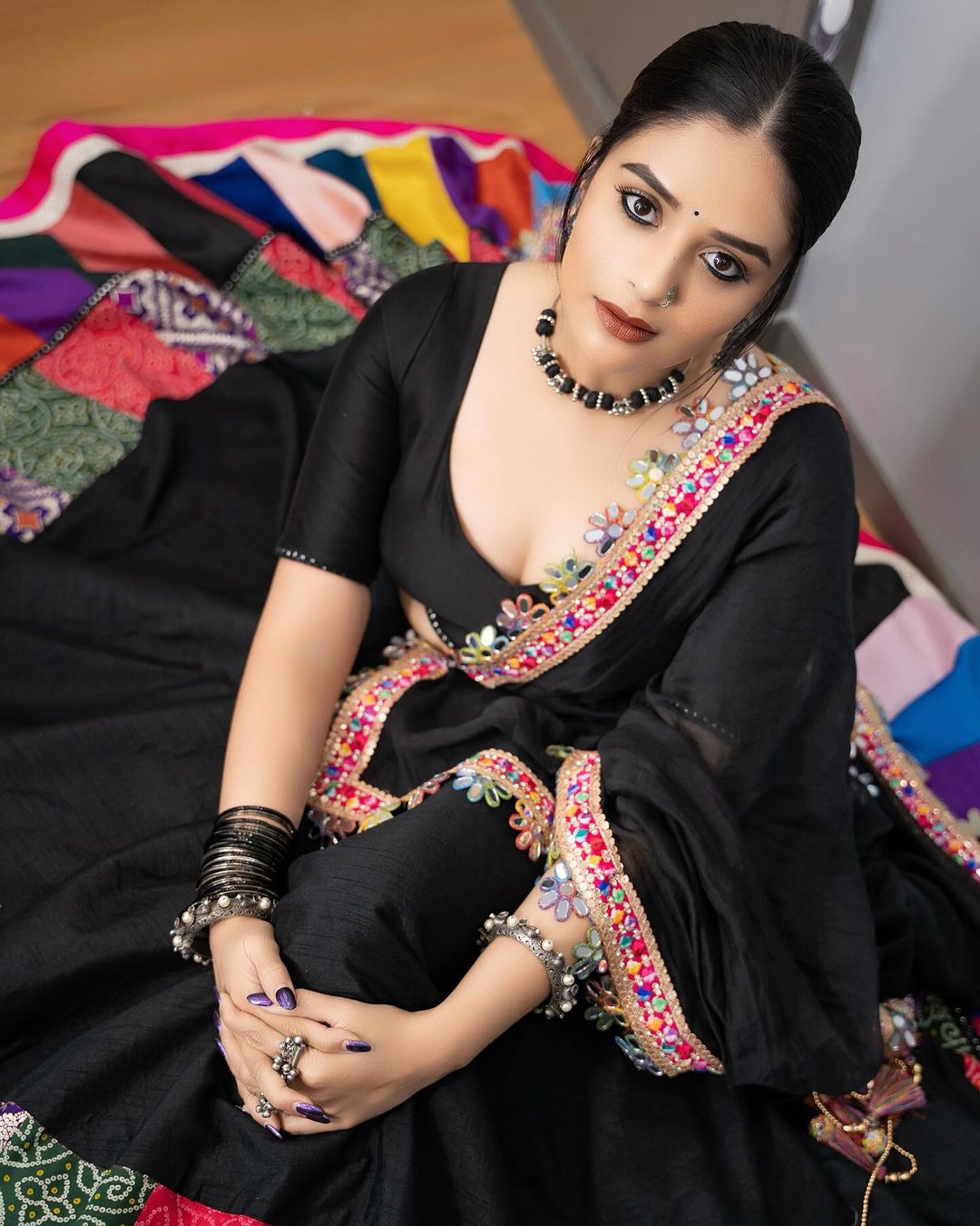 Sreemukhi Stunning Black Dress Photos Ultimate Glamour Collection