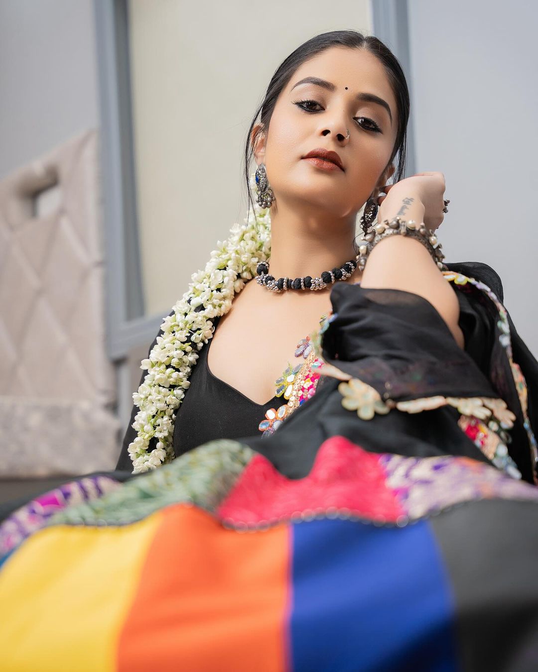Sreemukhi Stunning Black Dress Photos Ultimate Glamour Collection