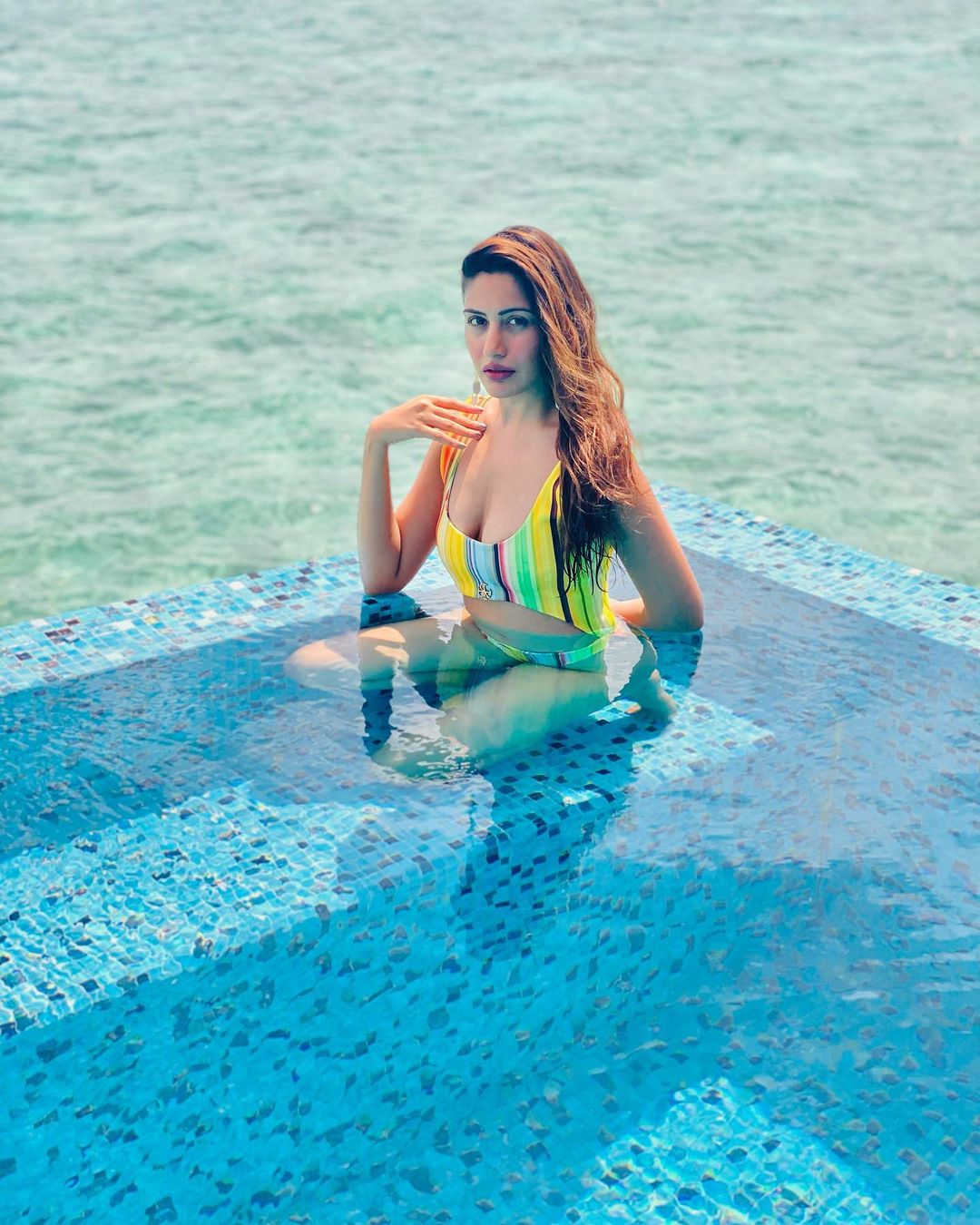 Surbhi Chandna's Tropical Swimwear Glamour