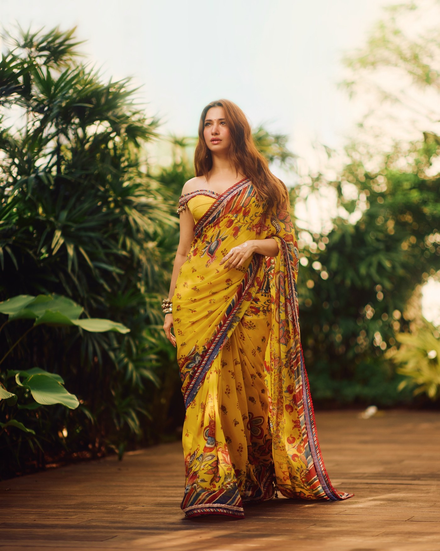 Tamannaah Bhatia’s Vivid Torani Saree: A Study in Festive Colour and Craftsmanship