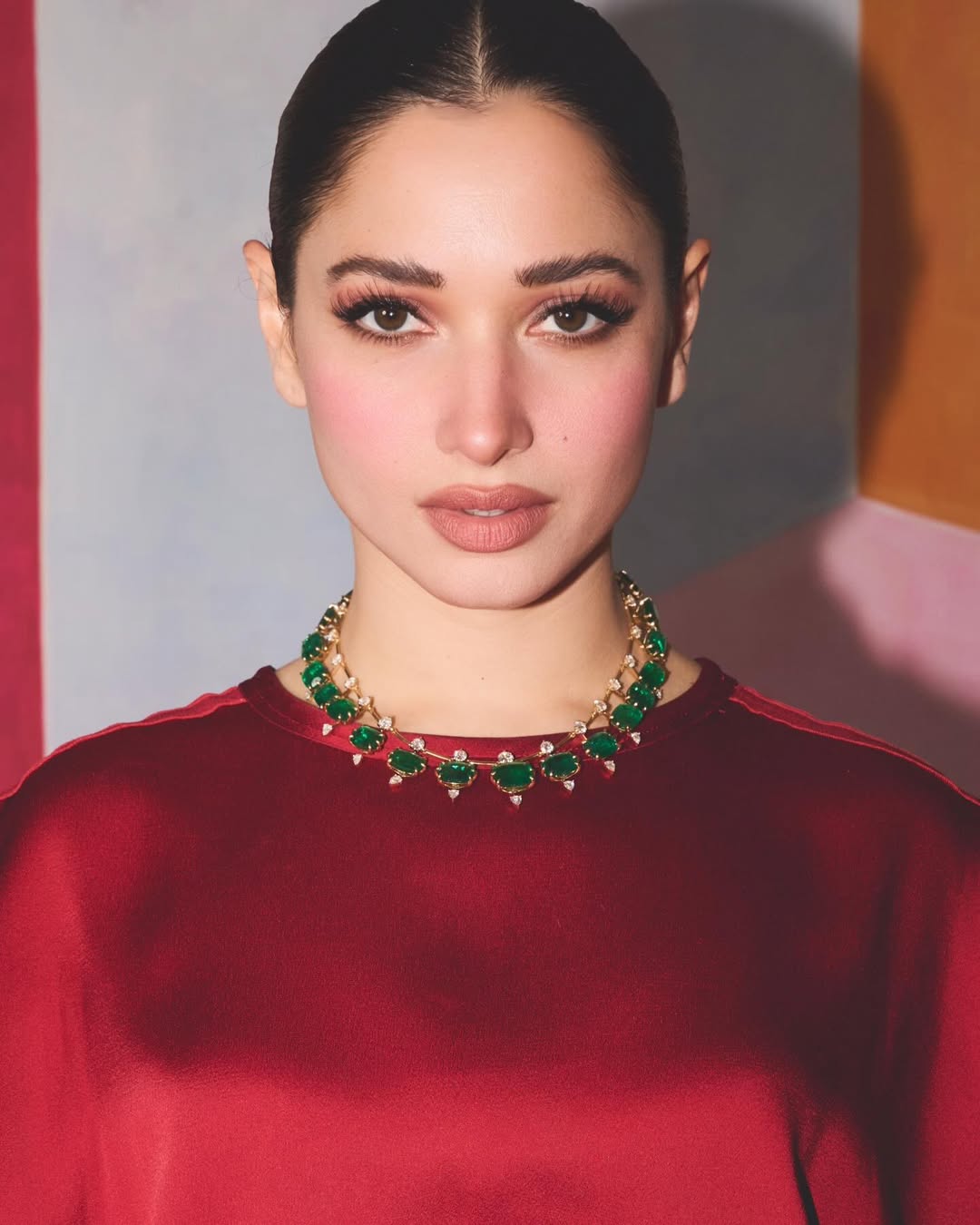 Tamannaah Bhatia's Stunning Red Silk Glamour