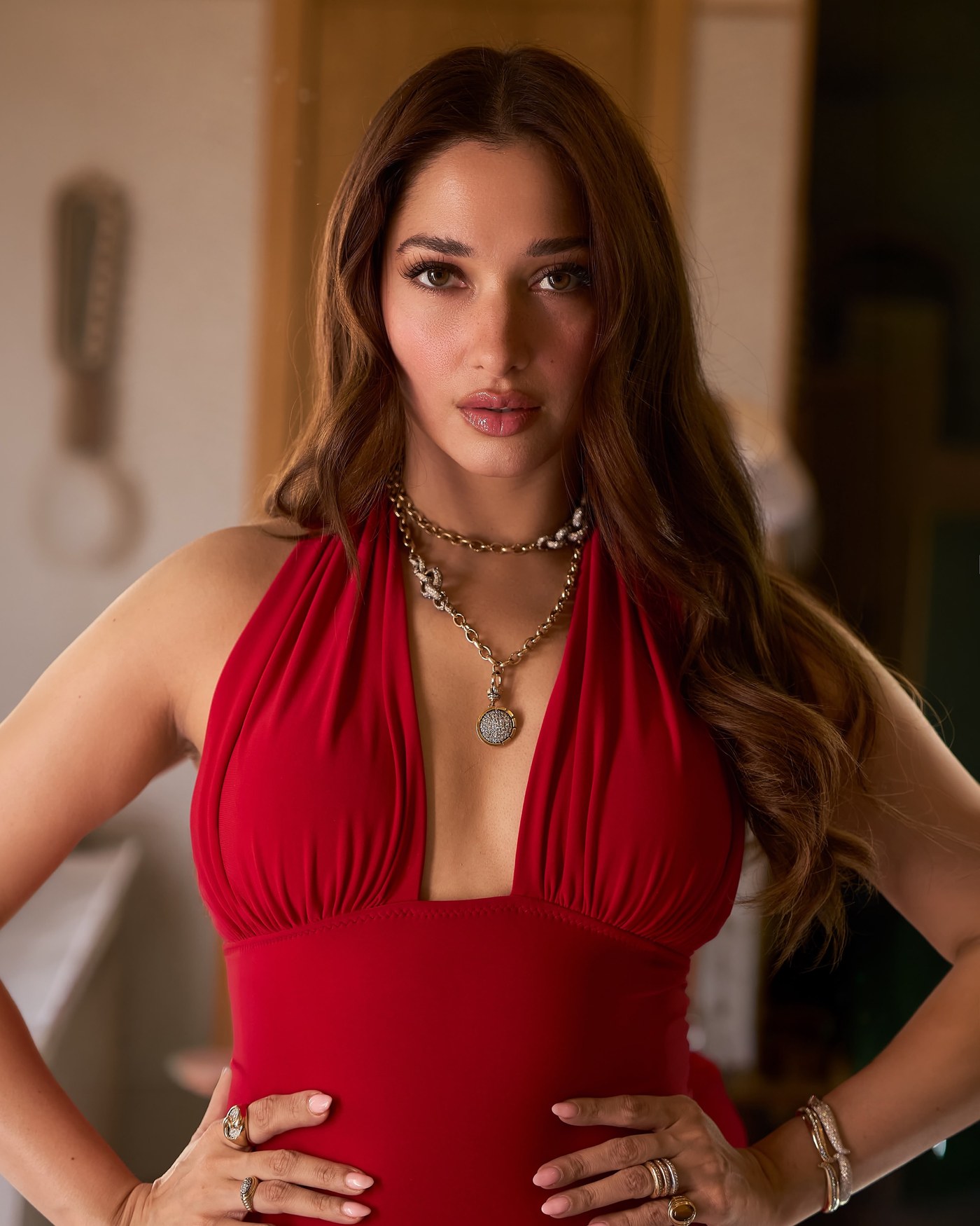 Red Hot! Tamannaah Bhatia Dazzles in Deep Red Beauty