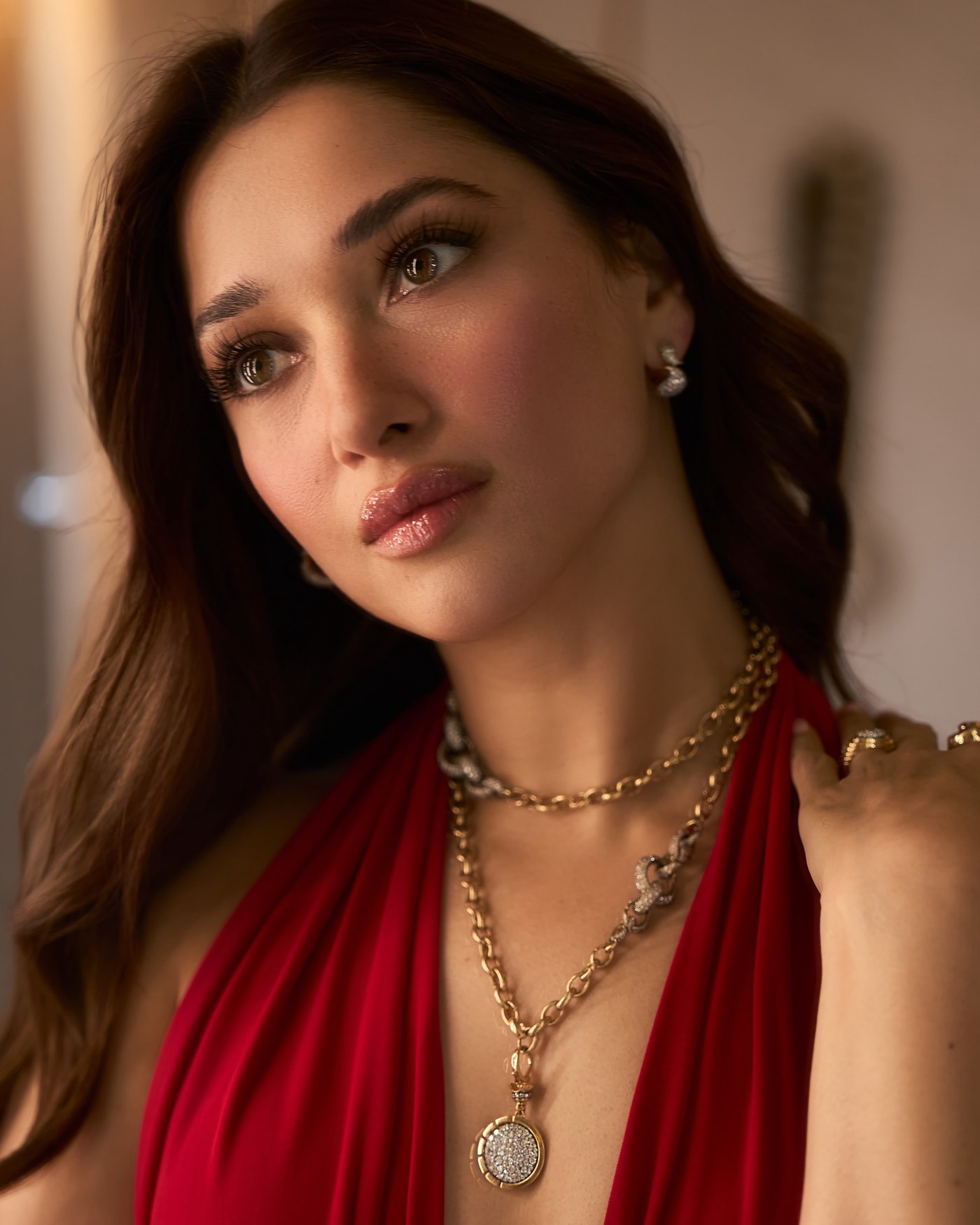 Red Hot! Tamannaah Bhatia Dazzles in Deep Red Beauty