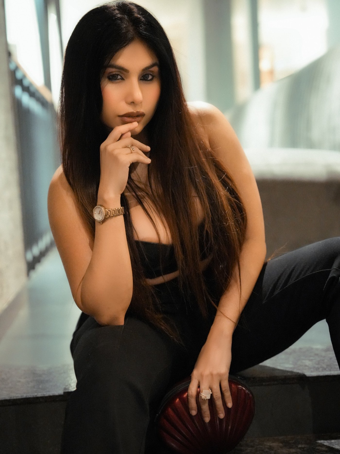 Taniya Chatterjee Brings a Bold Mood to Classic Black Styling
