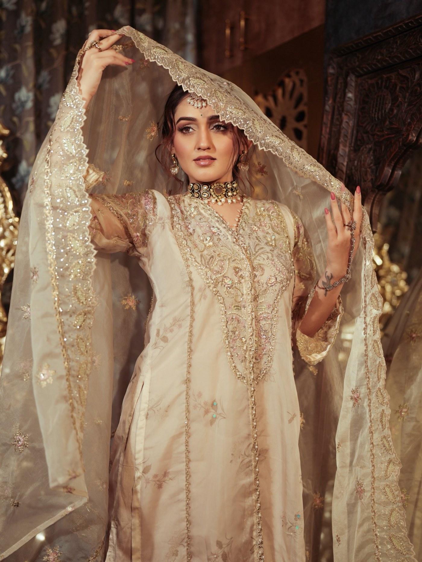 Tanya Sharma Channels Modern Royalty in Stunning Ivory Ensemble