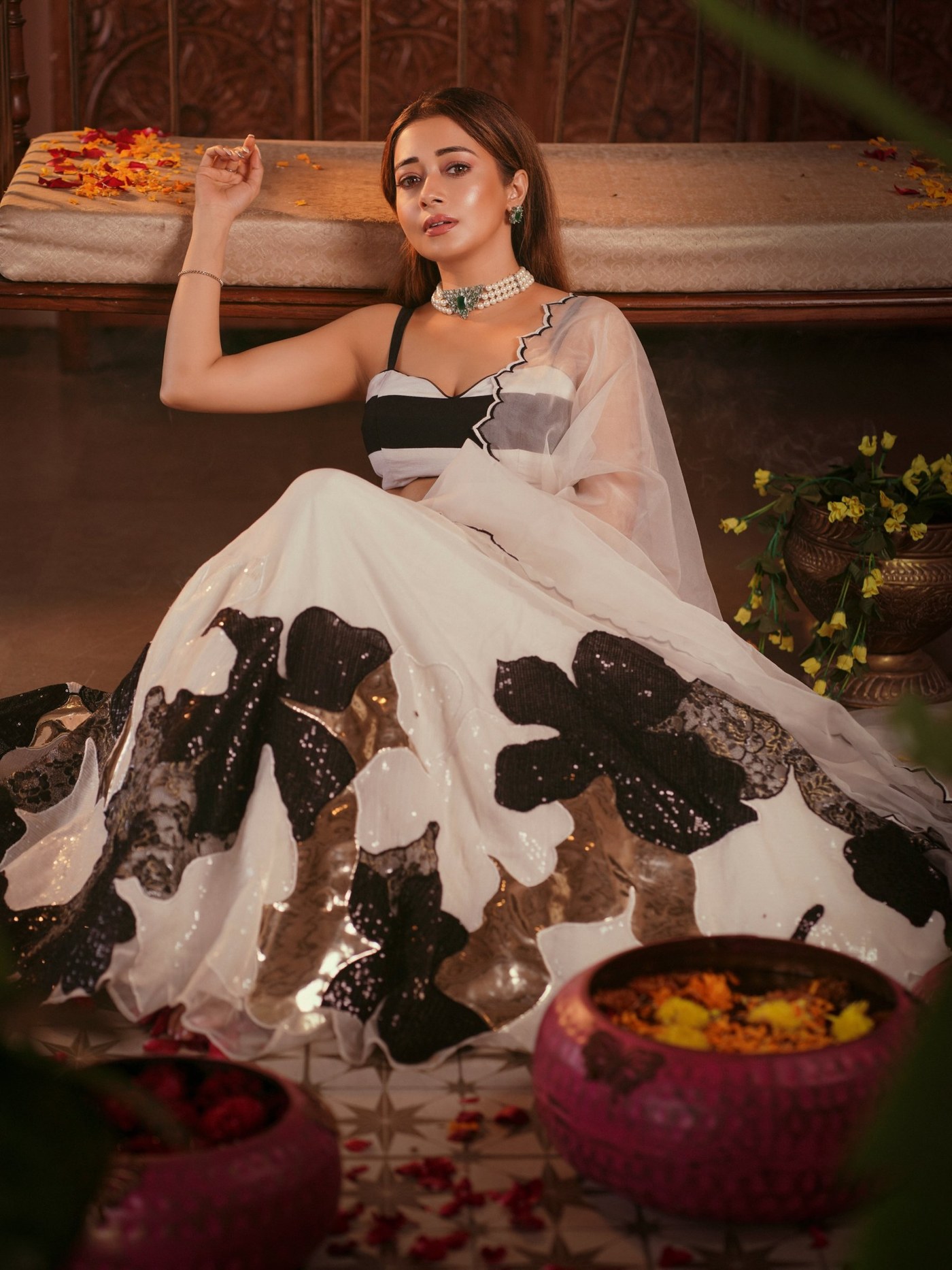 Tina Datta’s Festive Ensemble Blends Tradition With Contemporary Craftsmanship