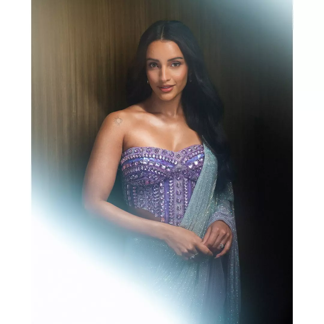 Triptii Dimri showcases a jewel-embellished purple strapless top - Photos & Updates