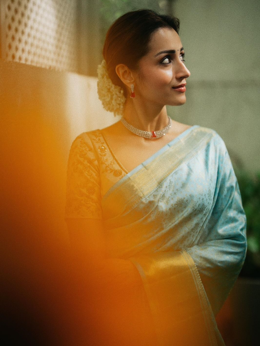 Trisha Krishnan's Stunning Turquoise Saree Look
