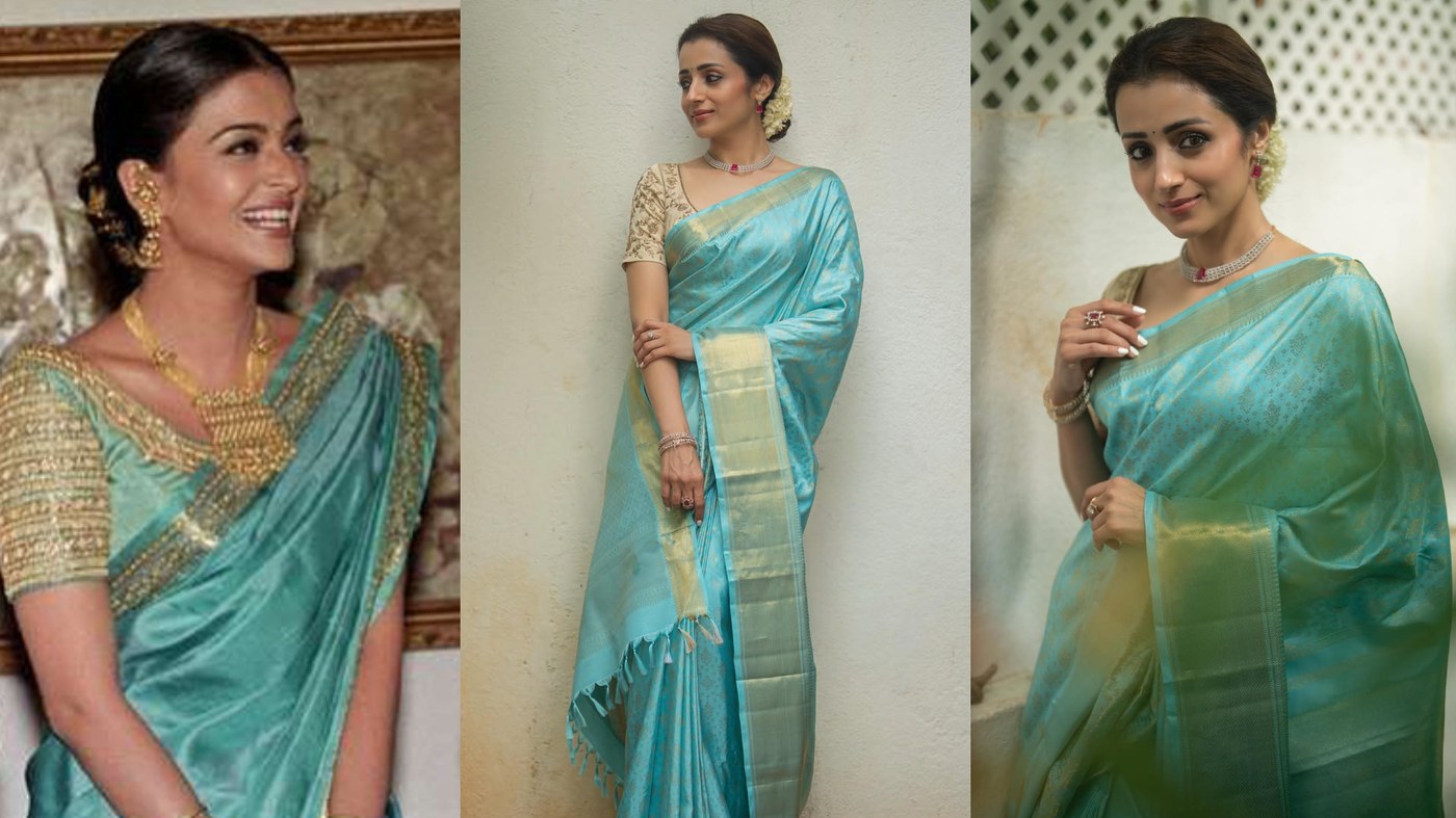 Trisha Krishnan's Stunning Turquoise Saree Look