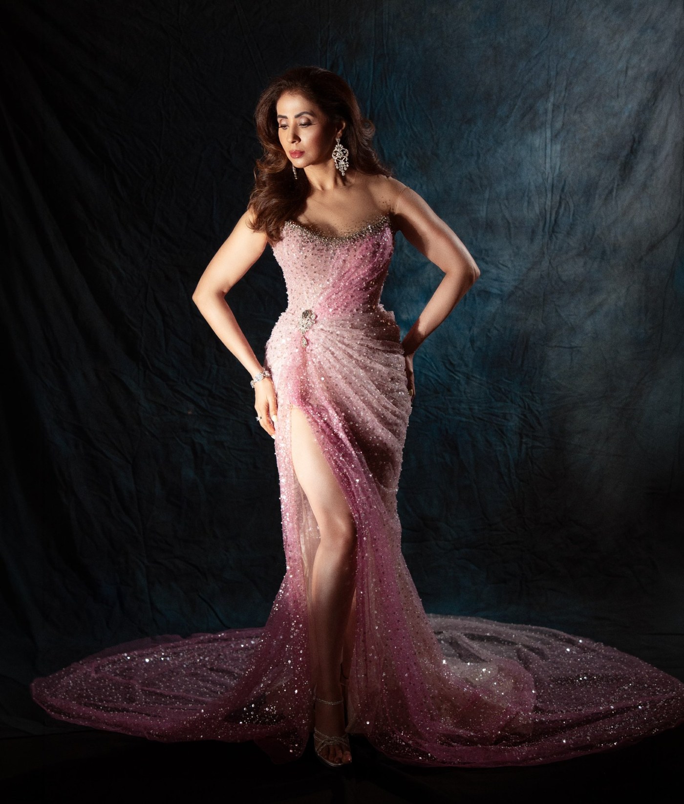 Urmila Matondkar exudes timeless glamour in sparkling occasionwear, paired with assured confidence. - Photos & Updates