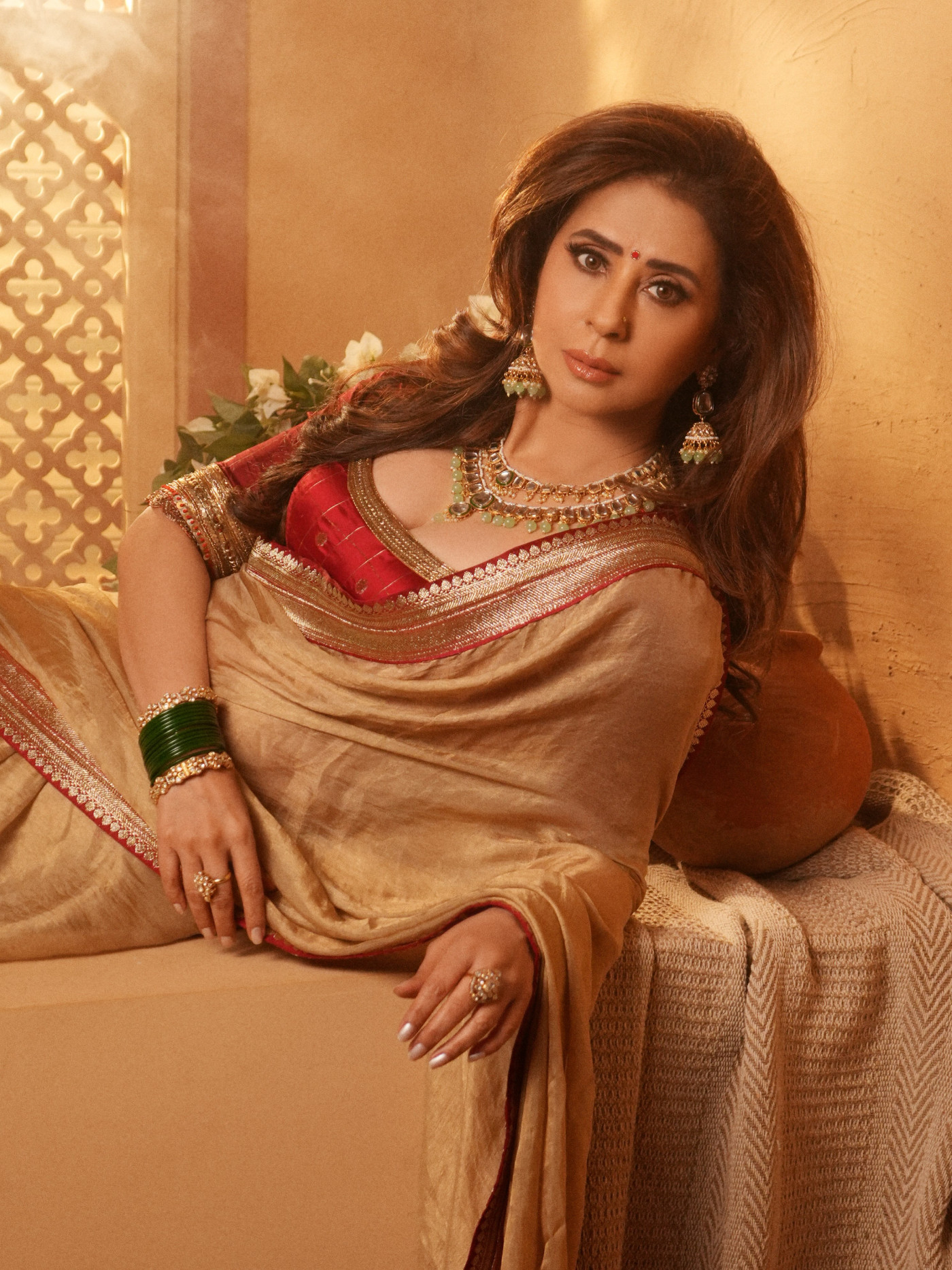 Red and Gold: Urmila Matondkar's Festive Sari Styling
