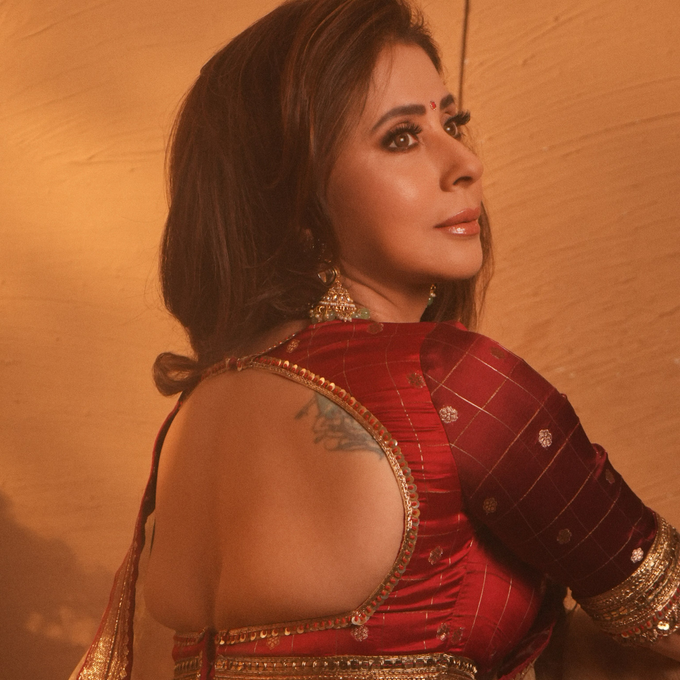 Red and Gold: Urmila Matondkar's Festive Sari Styling