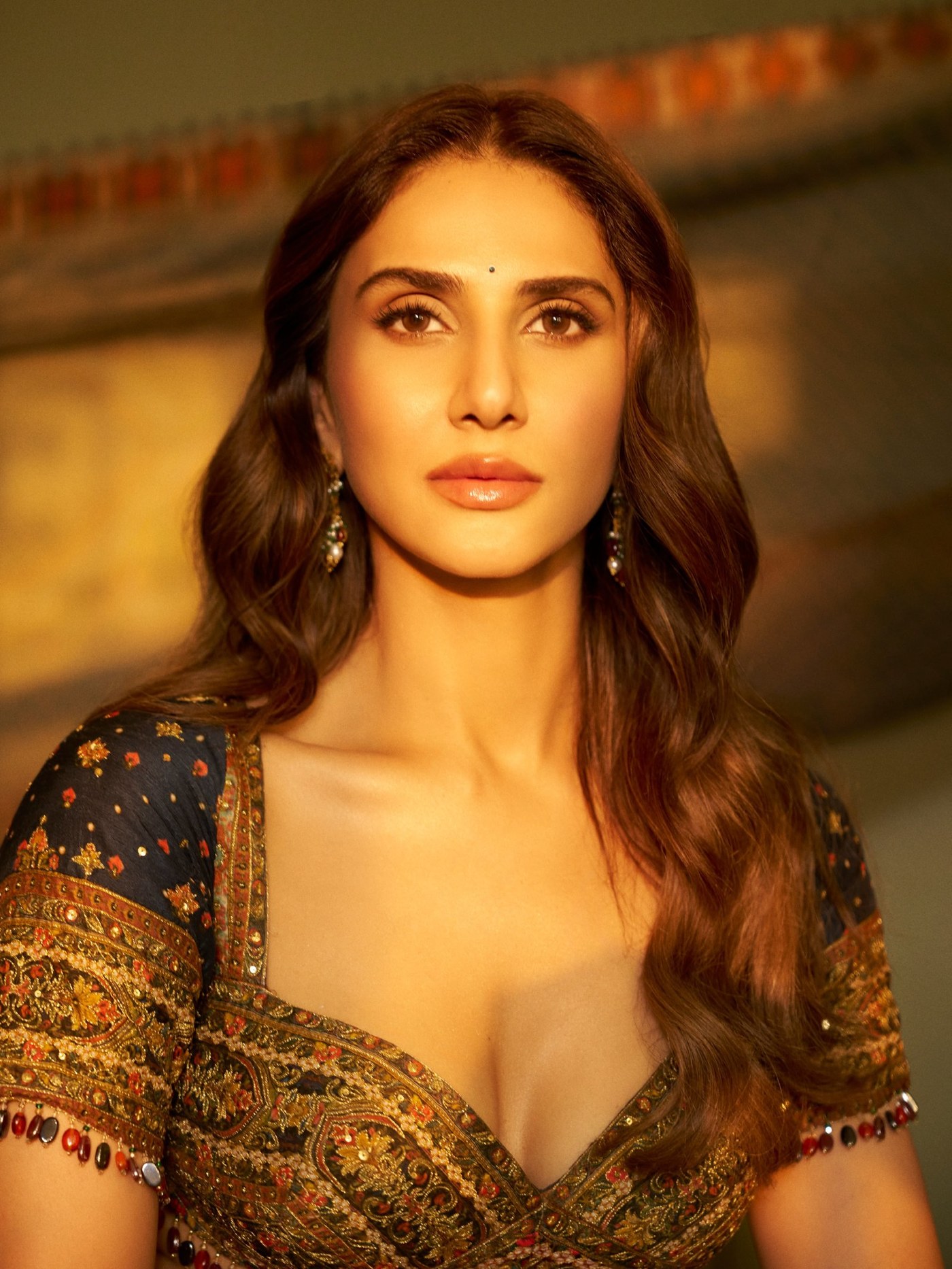 Midnight Blue Lehenga: Vaani Kapoor's Understated Festive Statement