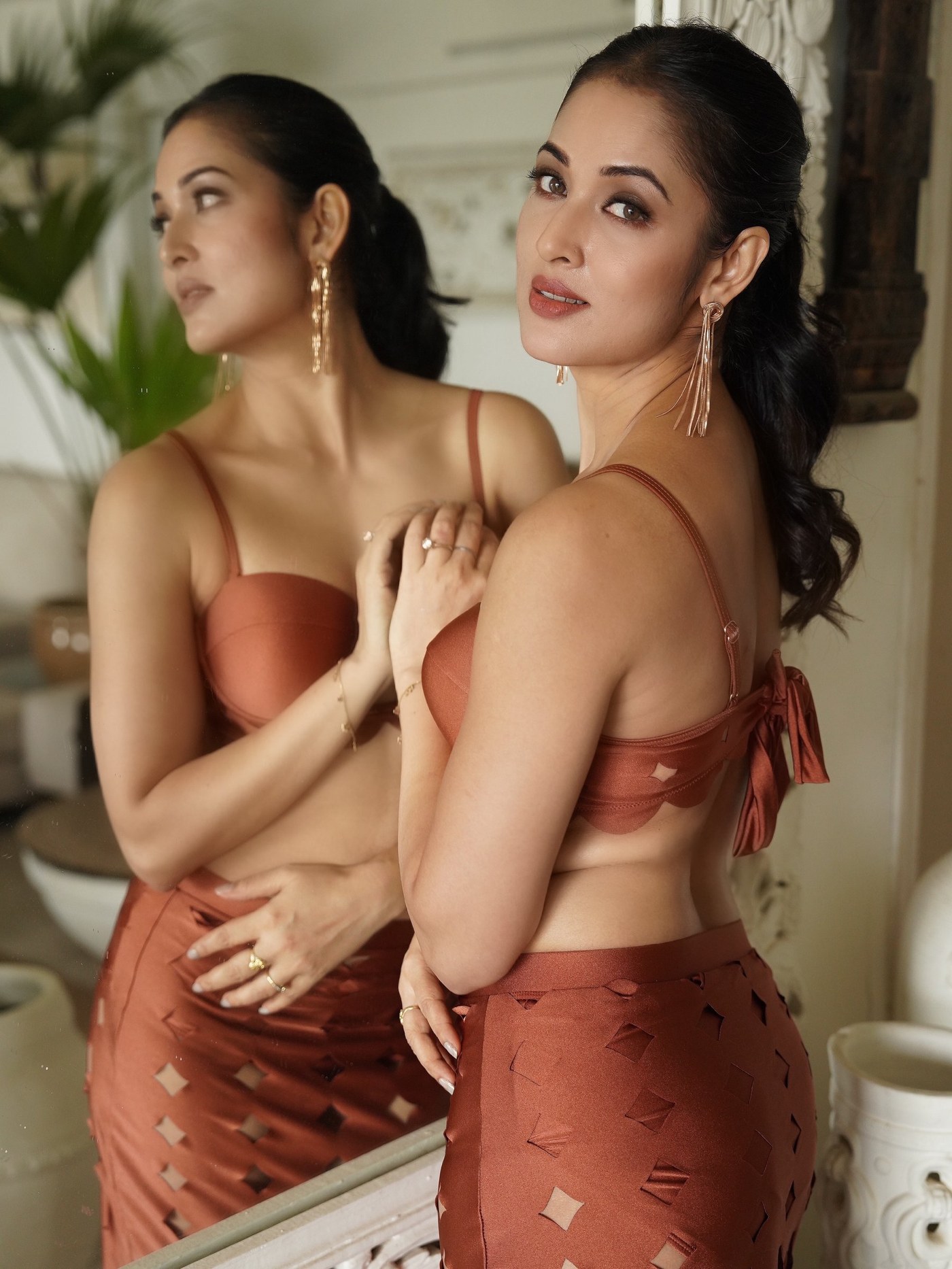 Vidisha Srivastava's Burnt-Orange Satin Moment: A Masterclass in Bold Confidence